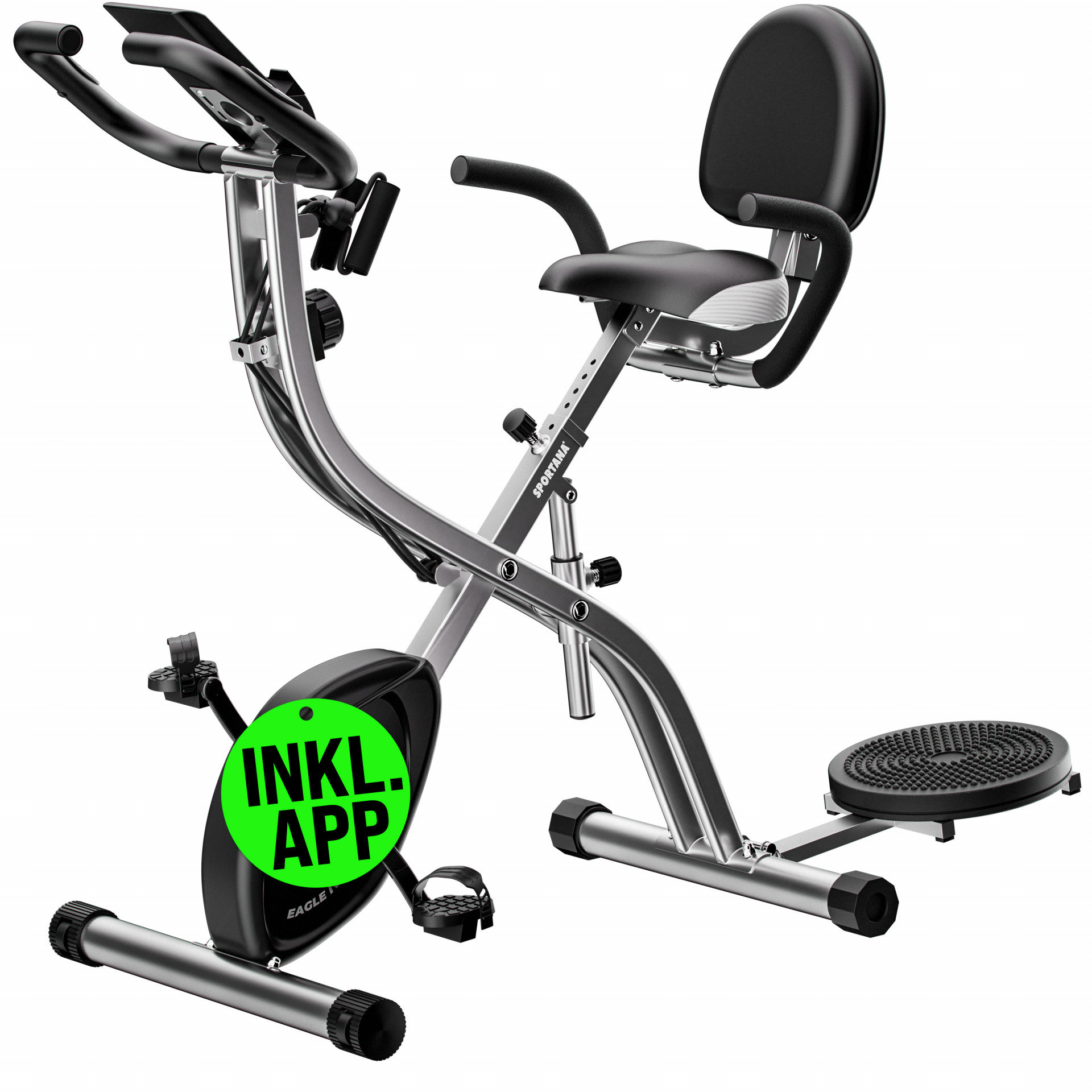 Heimtrainer Fahrrad Eagle 4 Pulssensoren App kompatibel