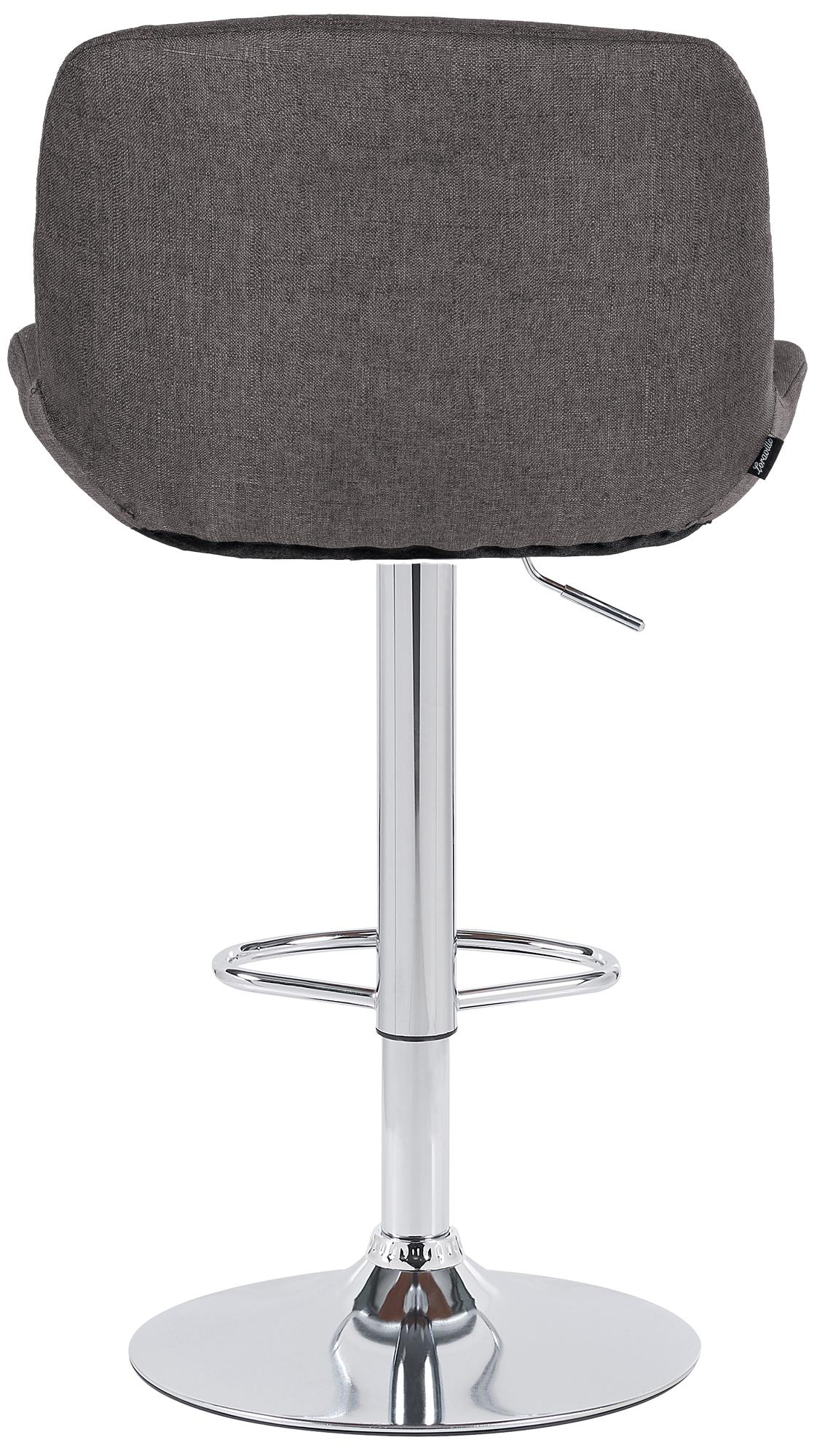 2er Set Barhocker Solon Chrom Stoff, dunkelgrau