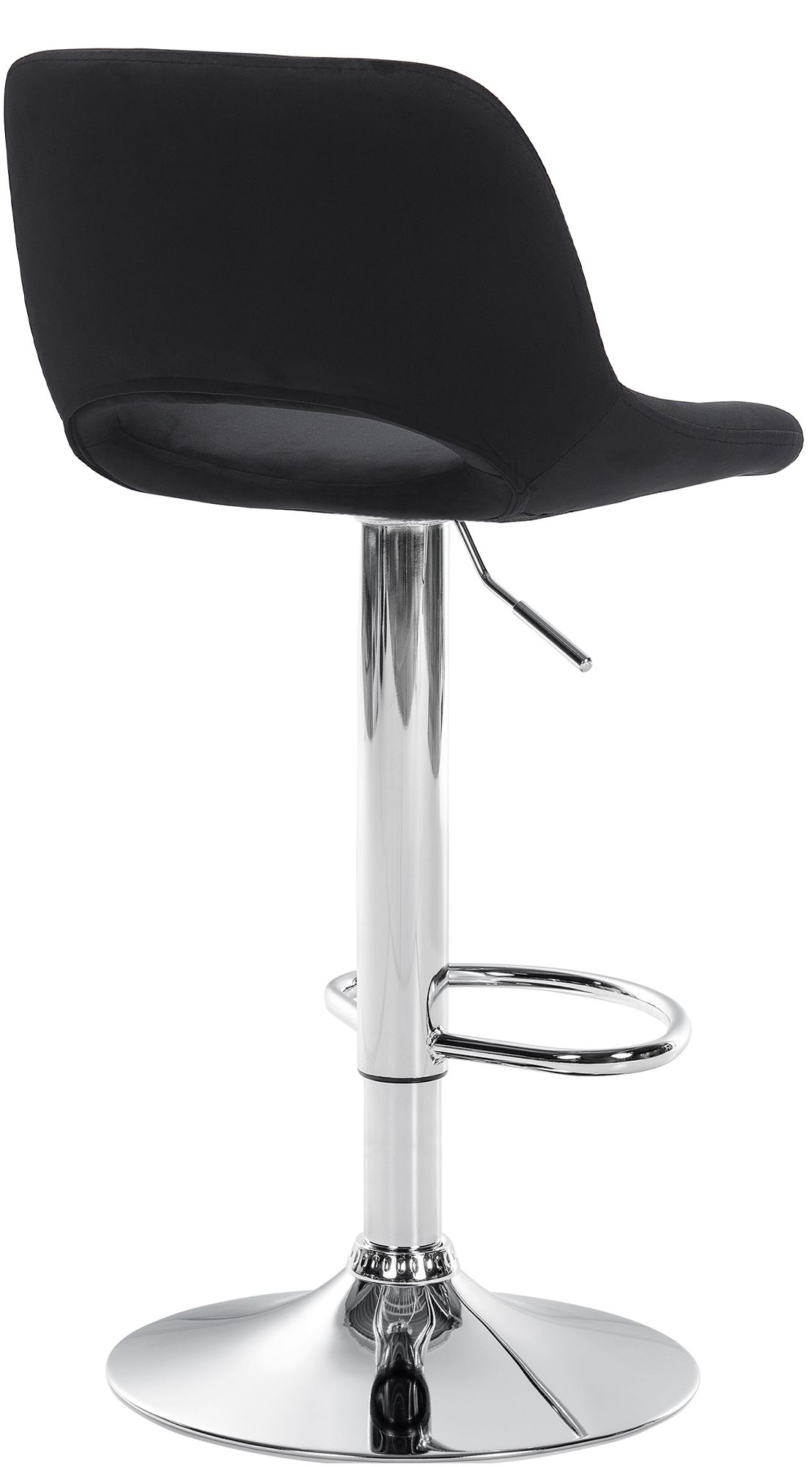 2er Set Barhocker Camden Samt chrom, schwarz