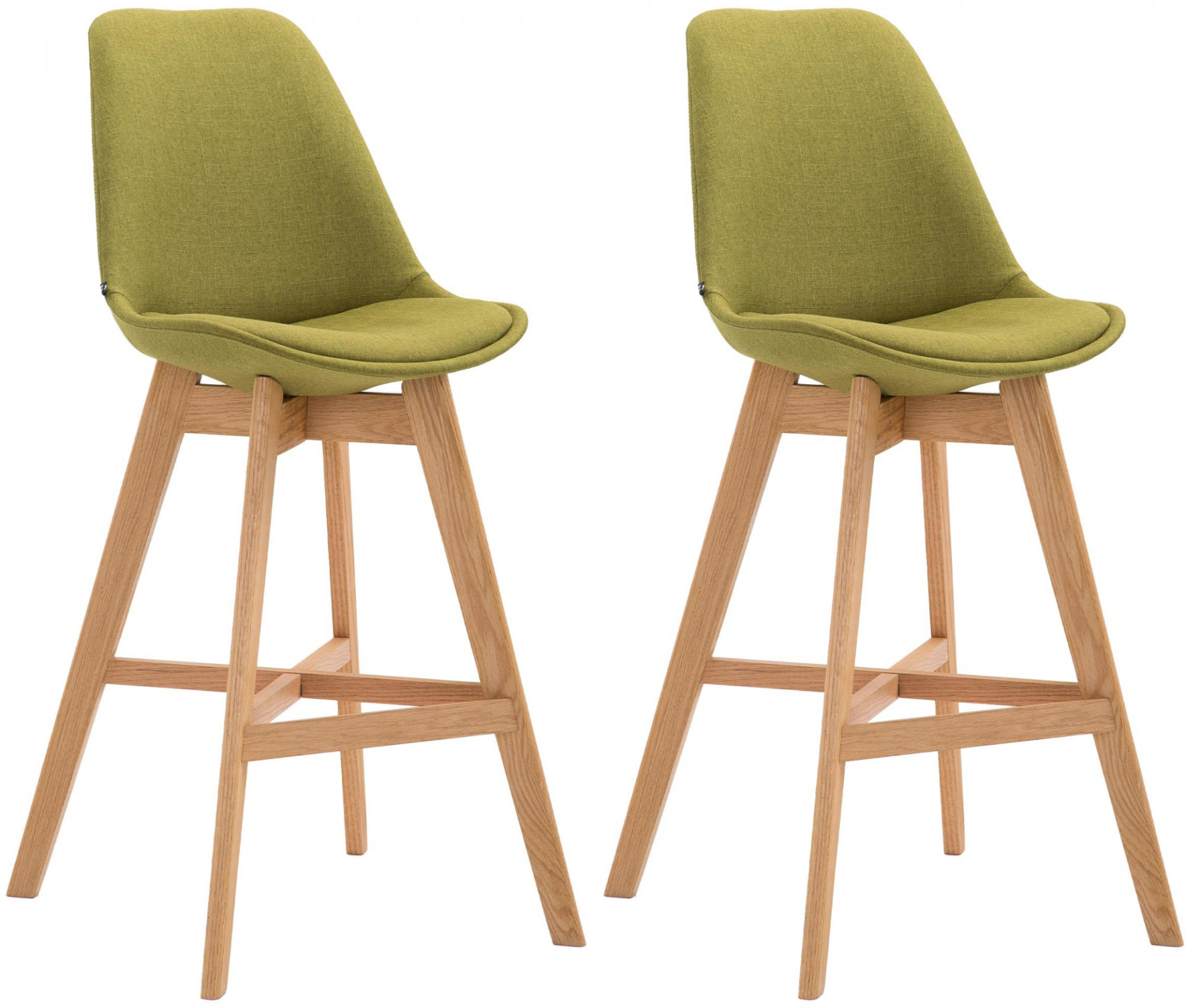 2er Set Barhocker Cannes Stoff natura, grün