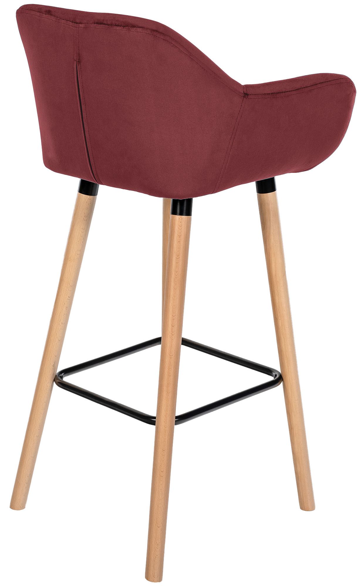 2er Set Barhocker Grant Samt, rot