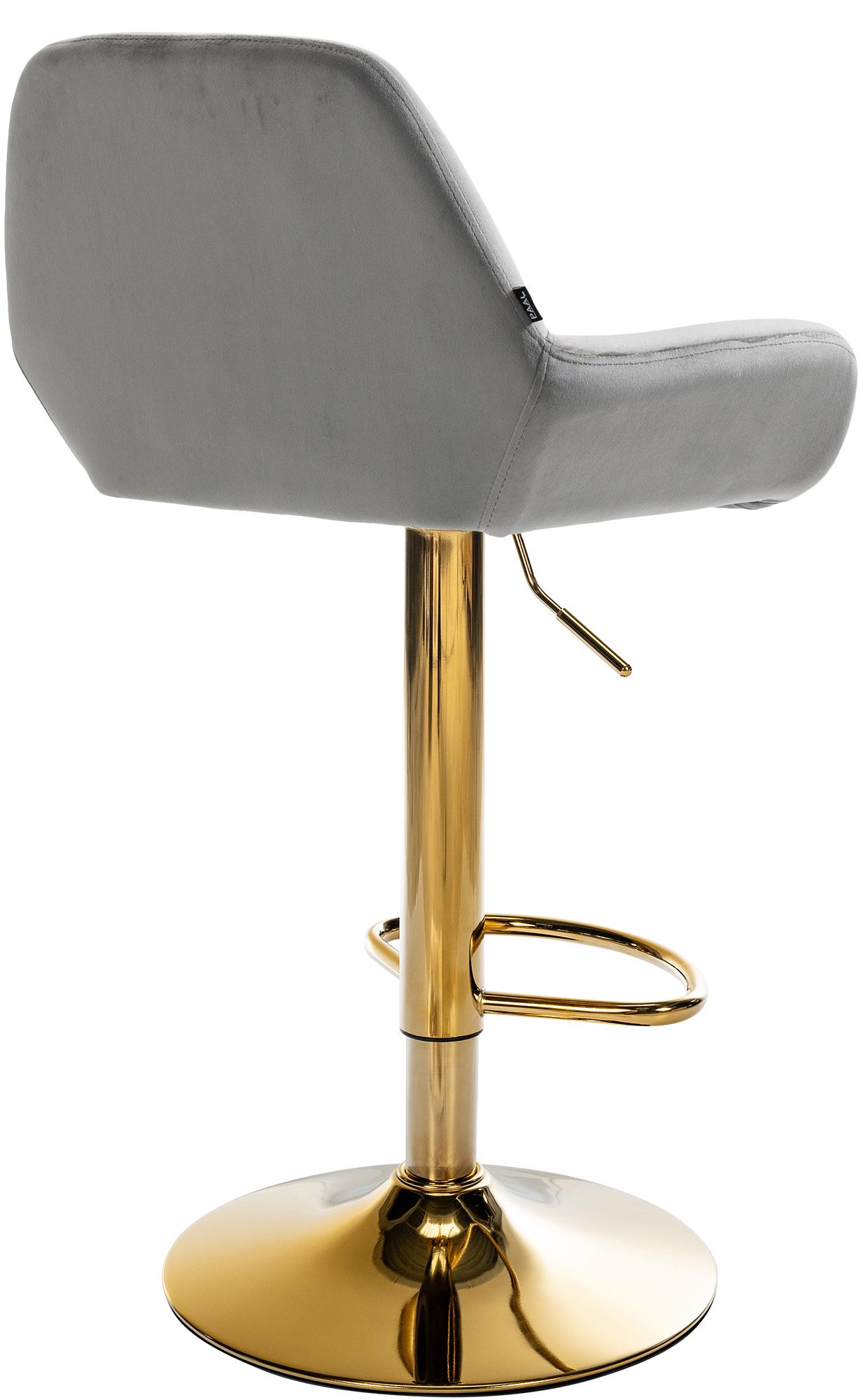 2er Set Barhocker Braga Gold Samt, grau