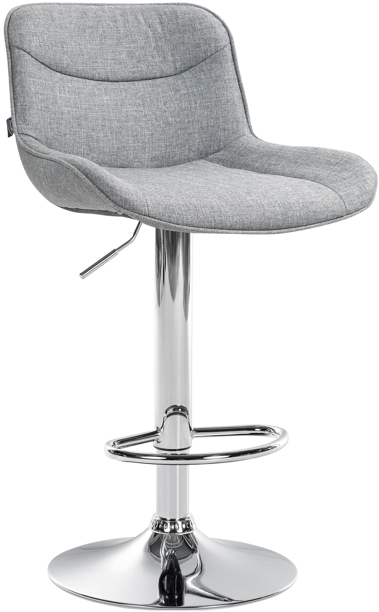 Barhocker Vonore Stoff chrom, grau