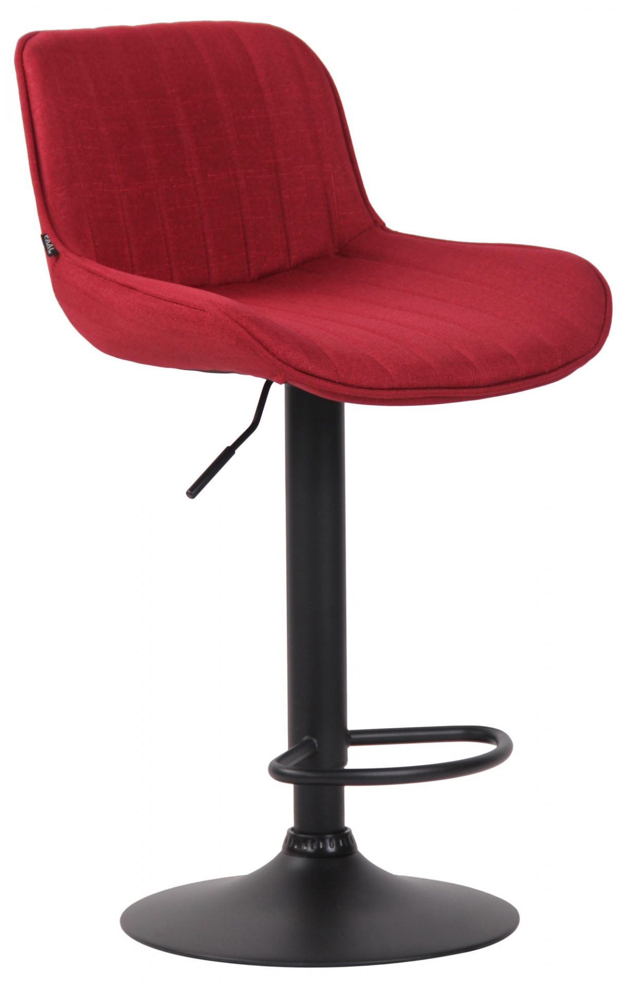 Barhocker Lentini Stoff schwarz, rot