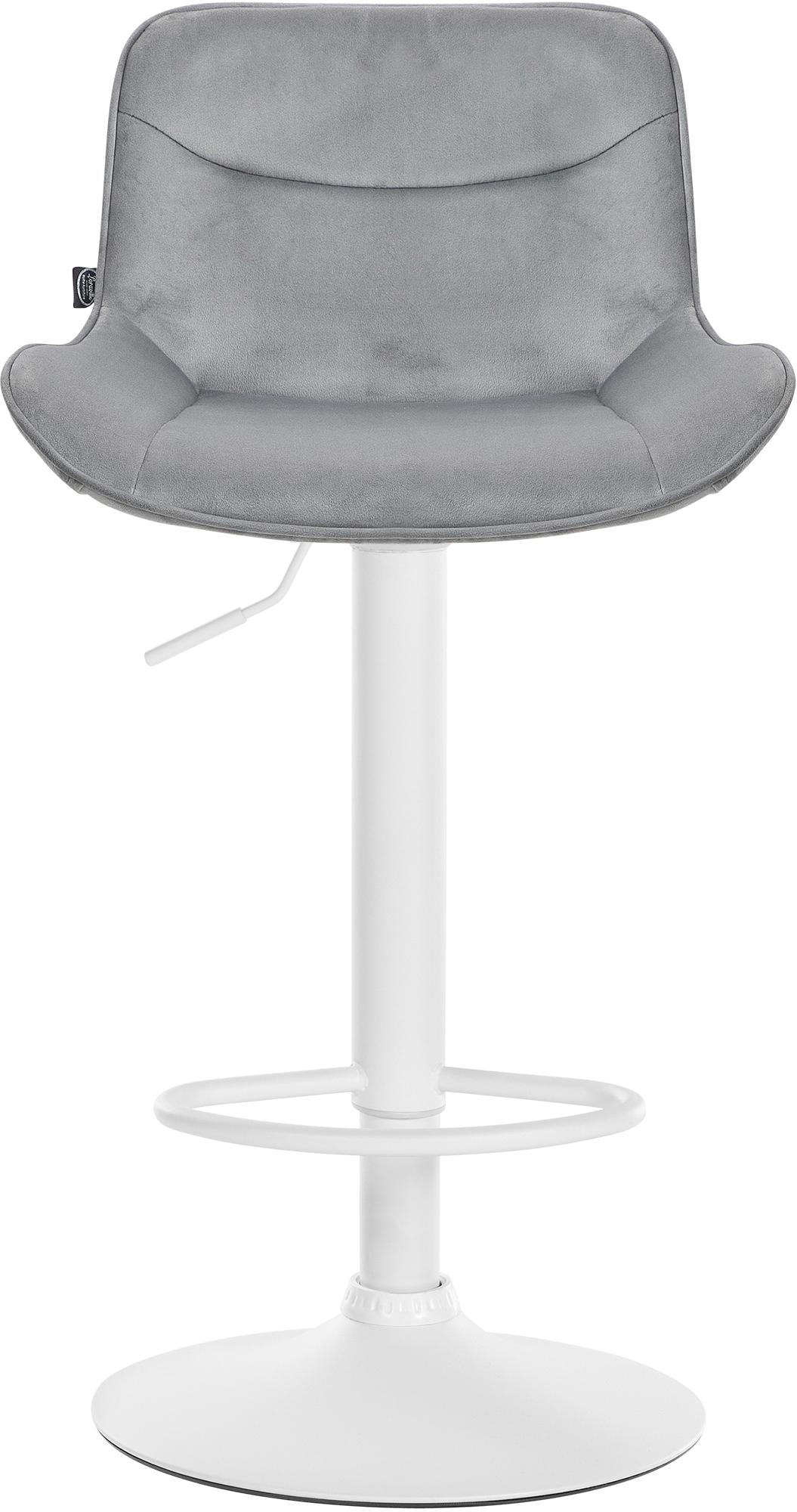 2er Set Barhocker Vonore Samt weiß, grau