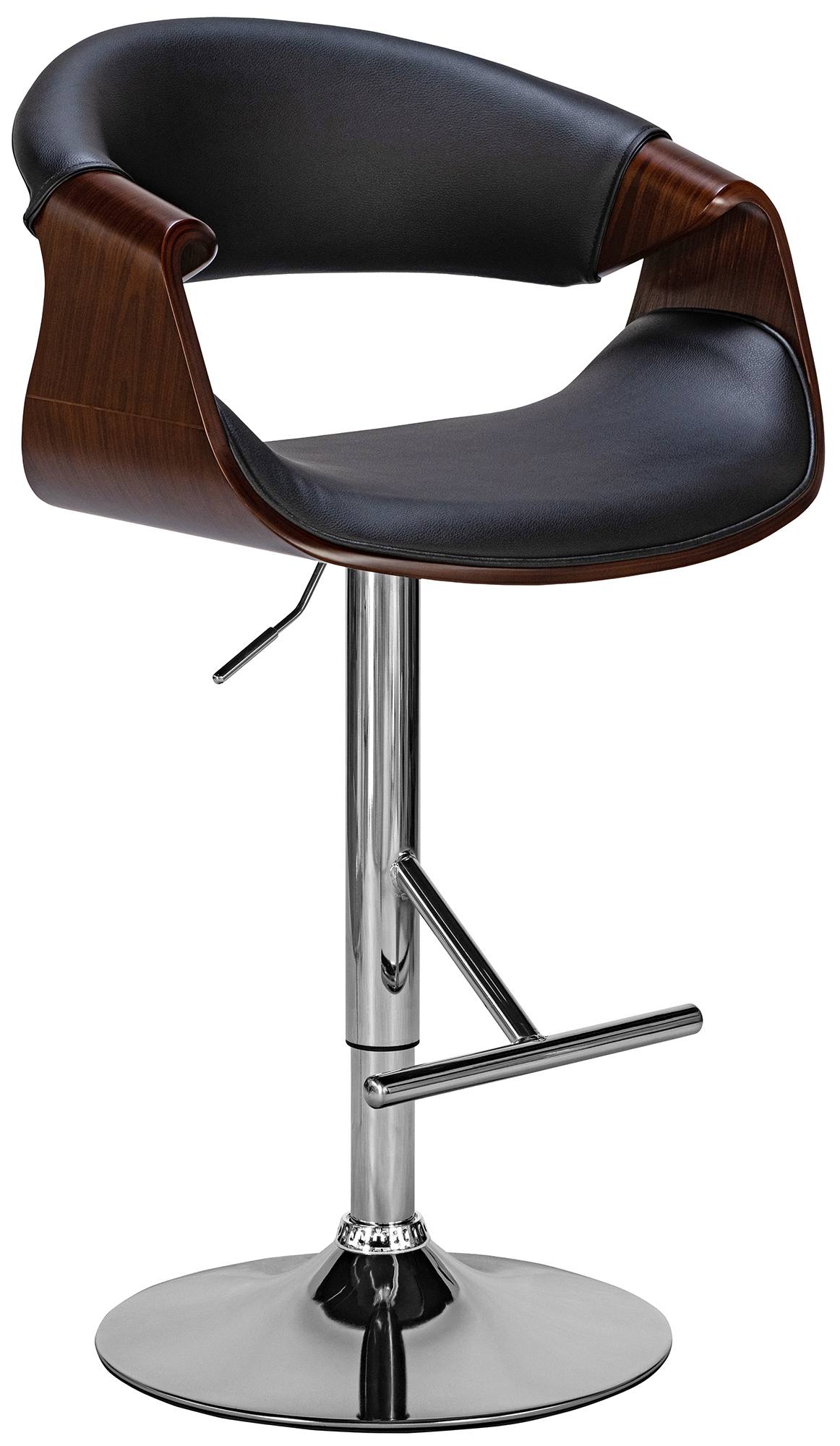 Barhocker Foley Kunstleder, walnuss/schwarz