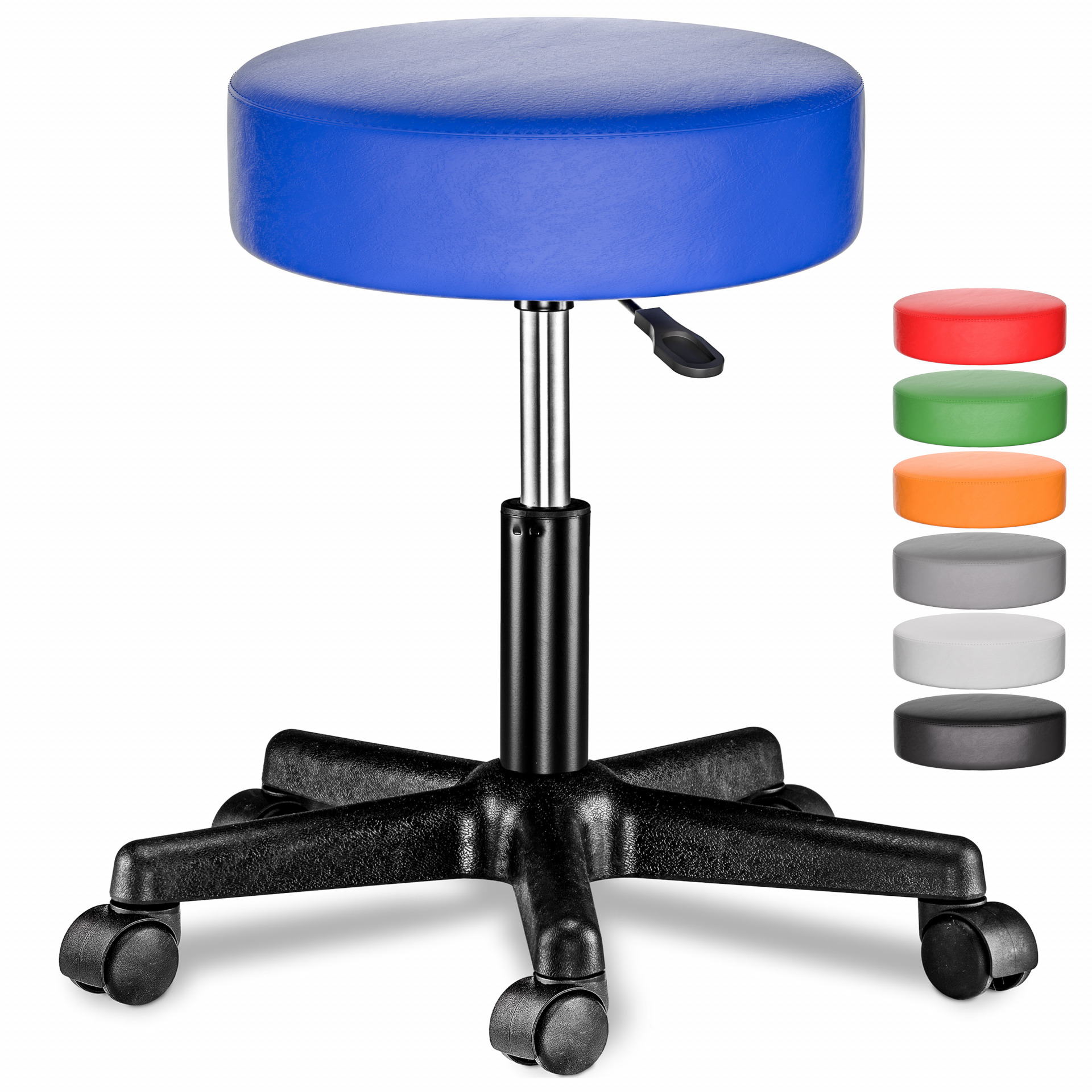 Rollhocker Kunstleder Blau 360° drehbar