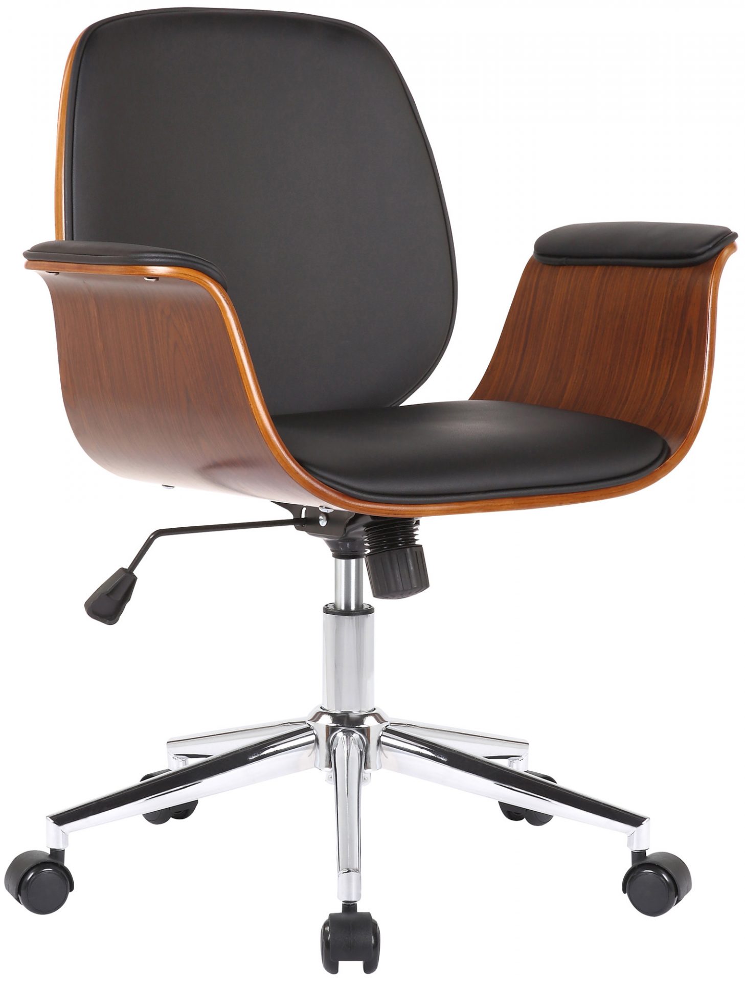 Bürostuhl Kemberg Kunstleder, walnuss/schwarz