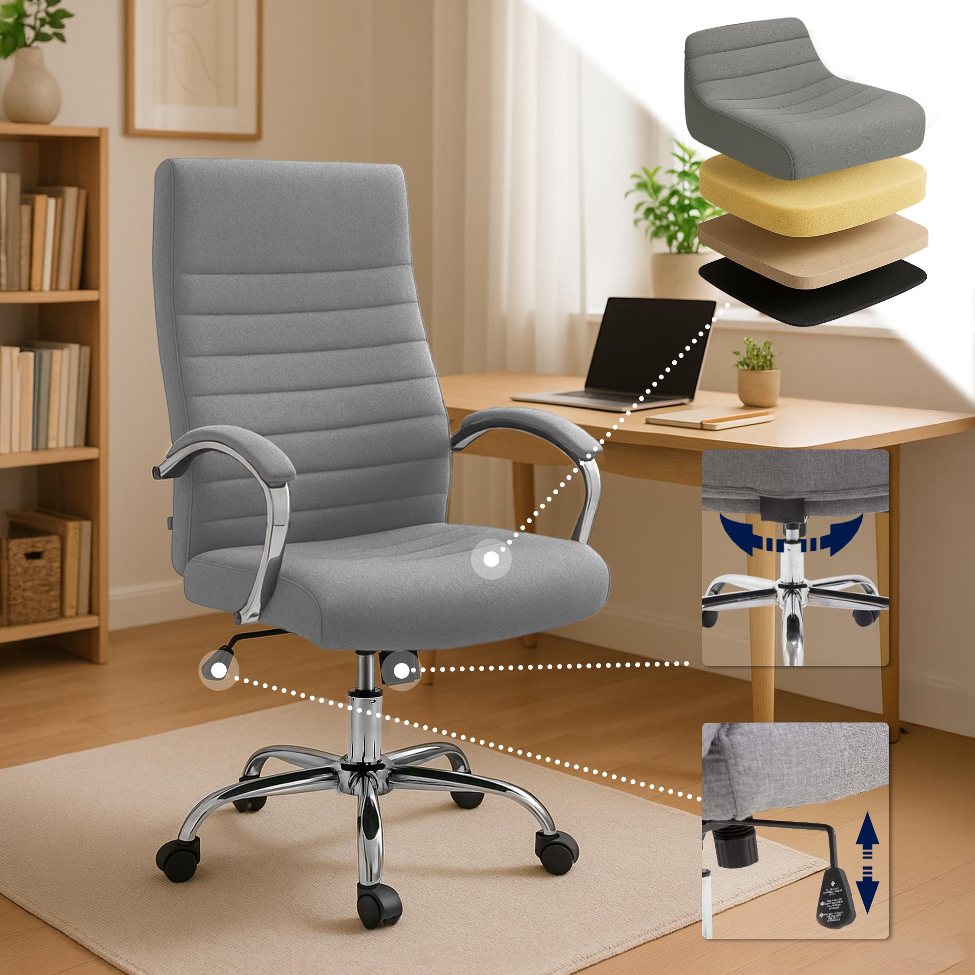 Bürostuhl Valais Stoff, grau