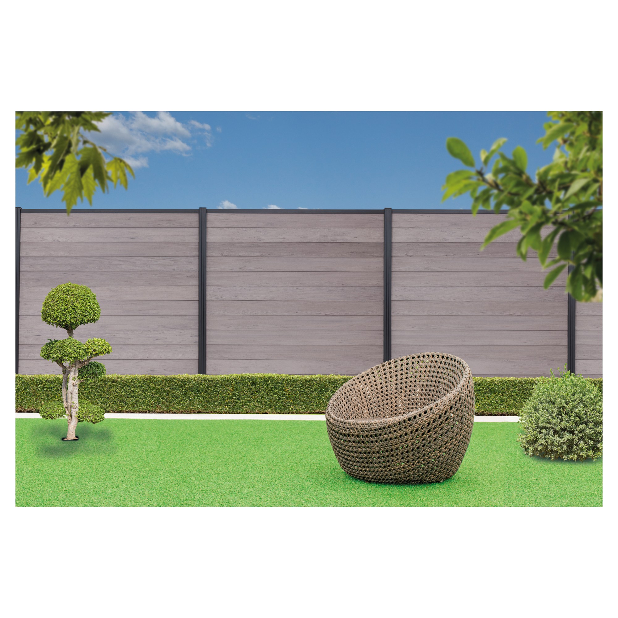 SKÄR-Serie BPC-Steckzaunsystem, SET Start- & Abschlussleiste, 20 x 40 x 1790 mm, Aluminium ANTHRAZIT