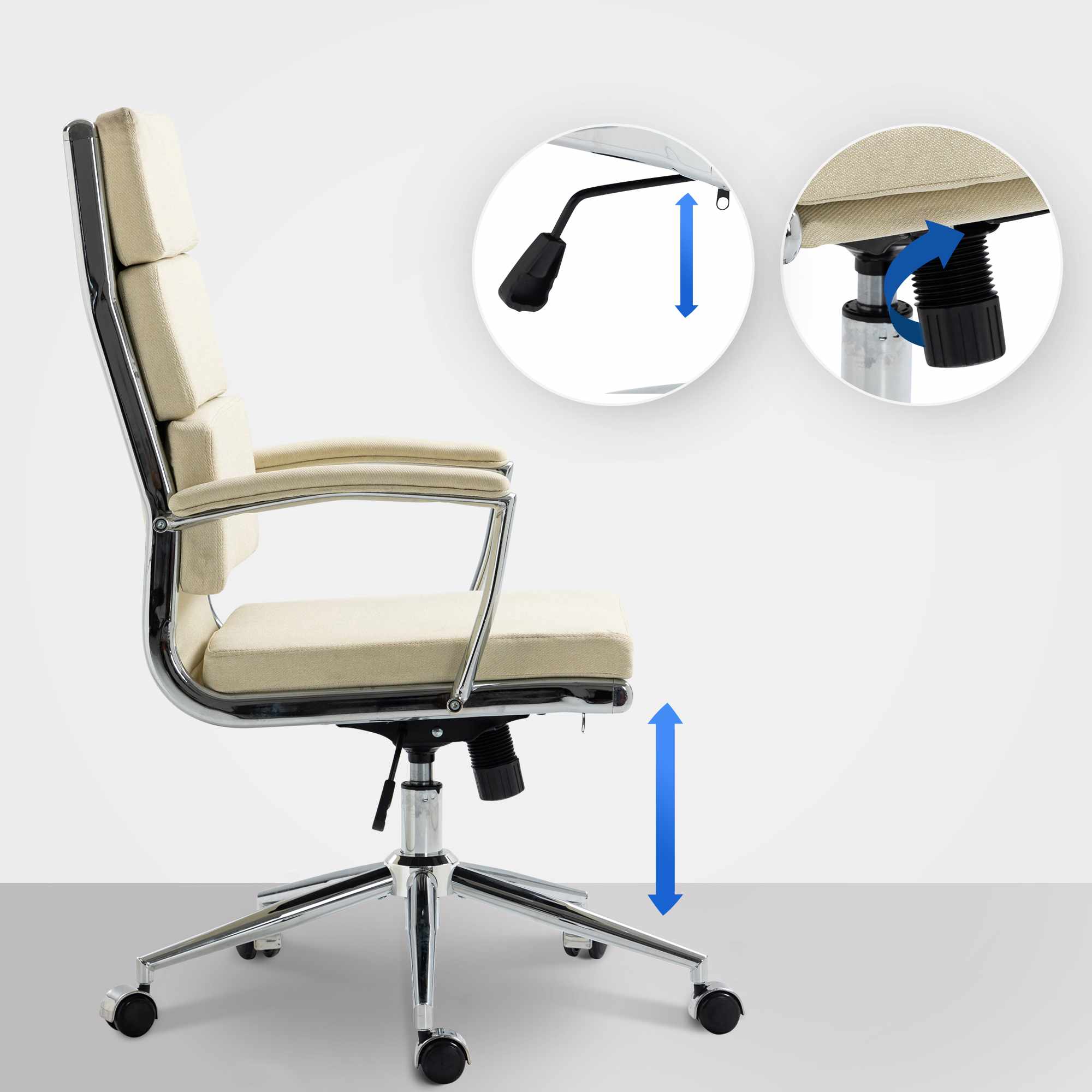 Bürostuhl Cleveland Stoff, creme
