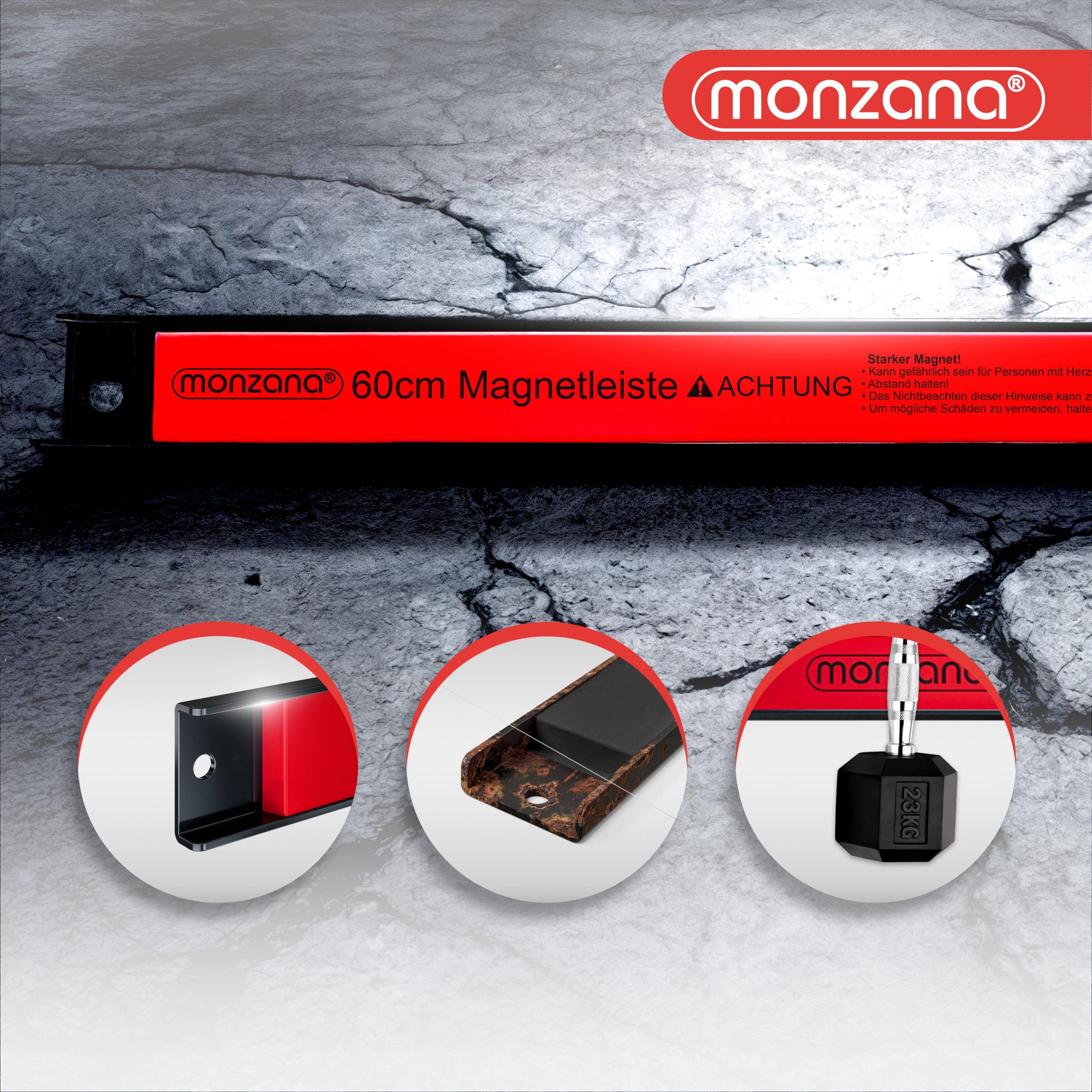 Magnetleiste 3er-Set 60cm inkl Montagematerial