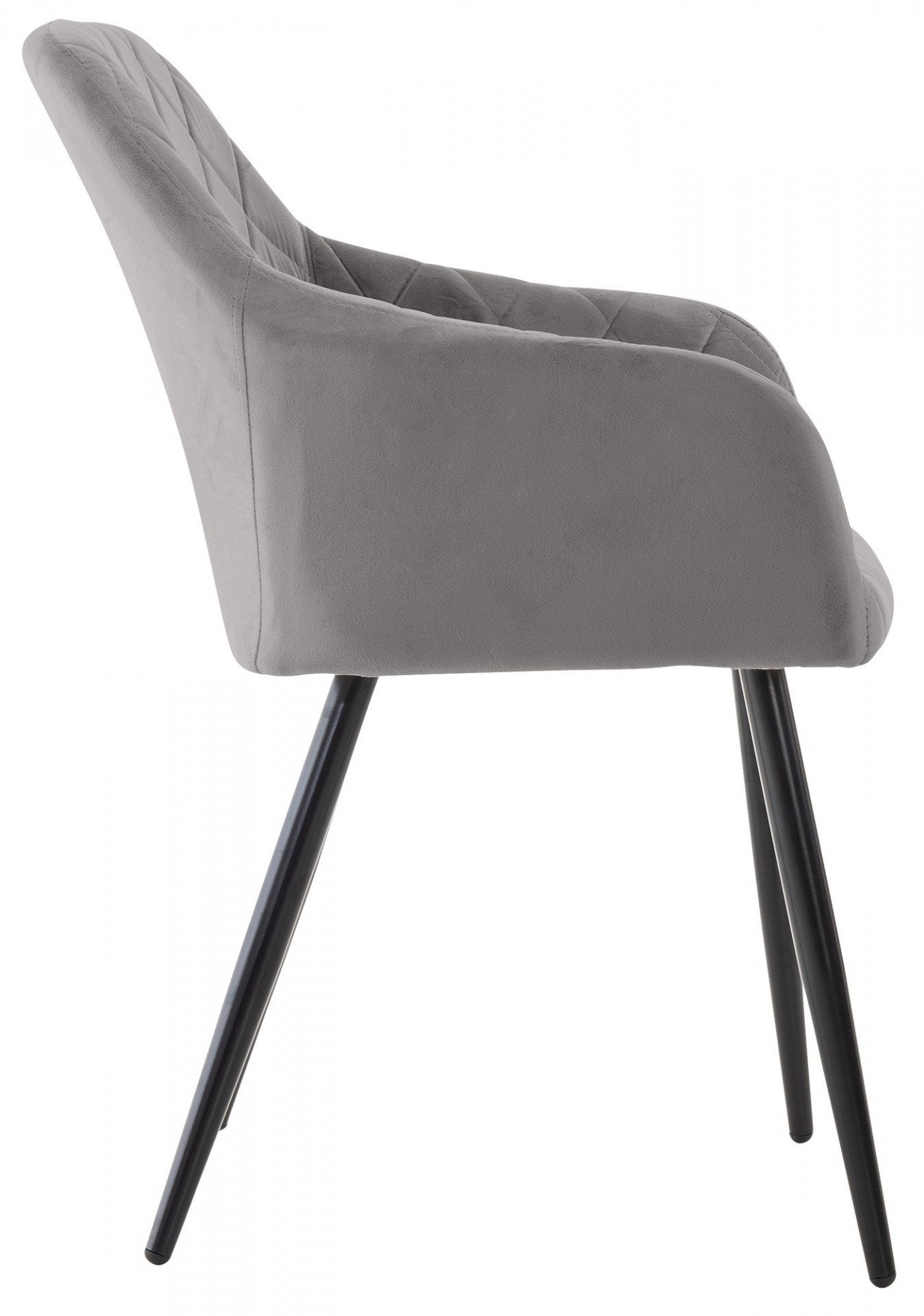 2er Set Esszimmerstuhl Shila Samt, grau