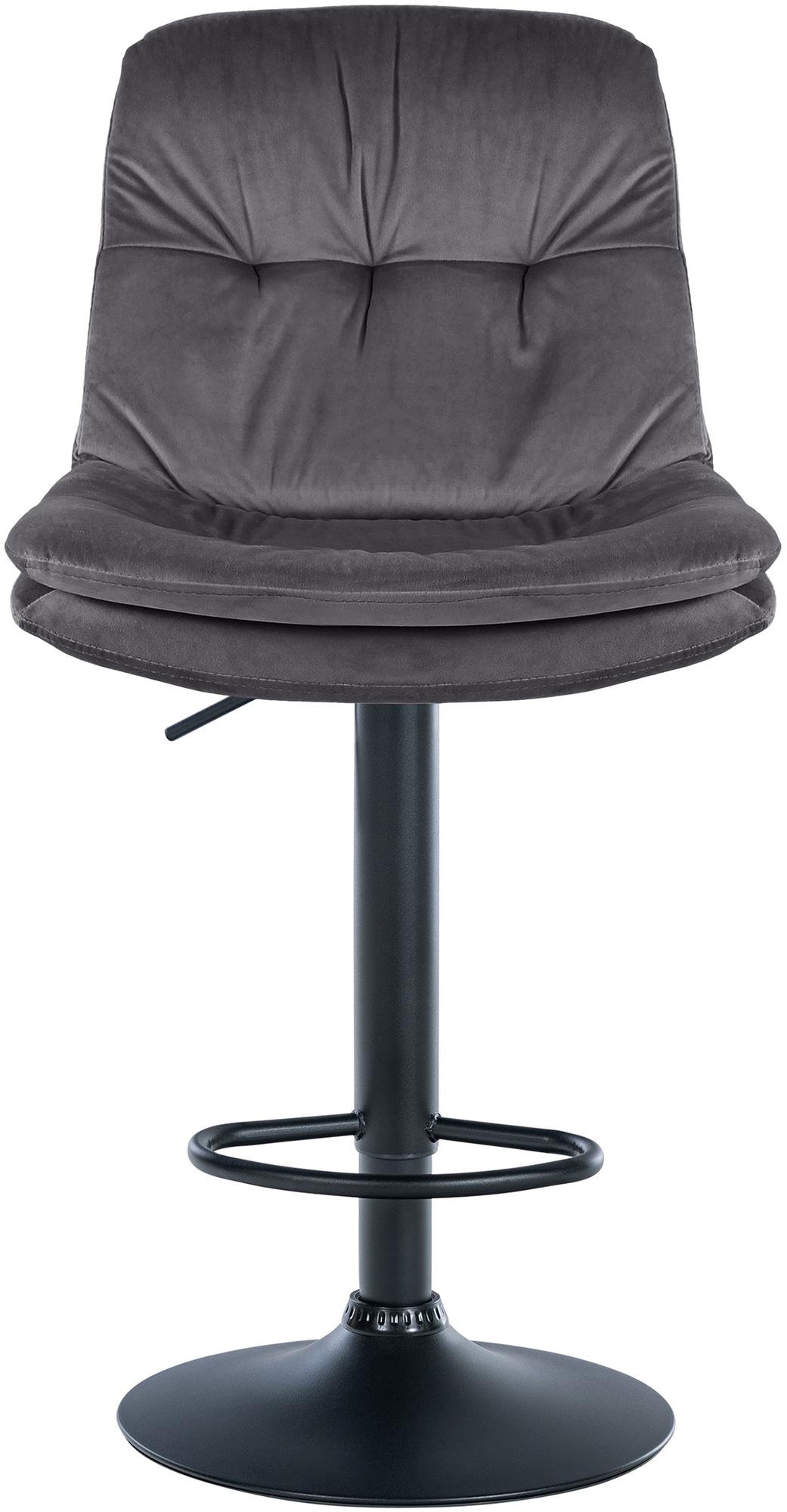 Barhocker Laurel Samt schwarz, dunkelgrau