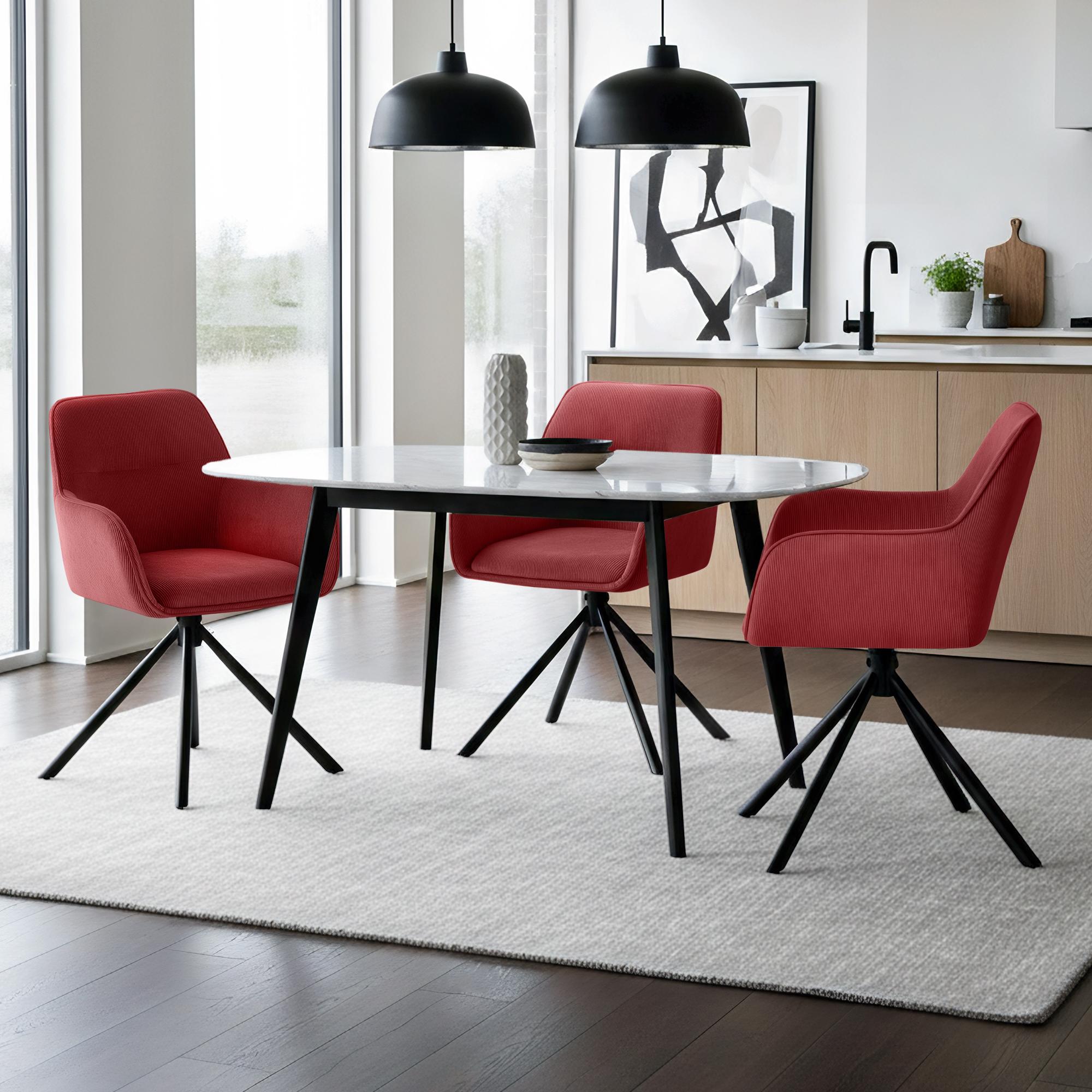 Stuhl Tipton Cord, bordeauxrot