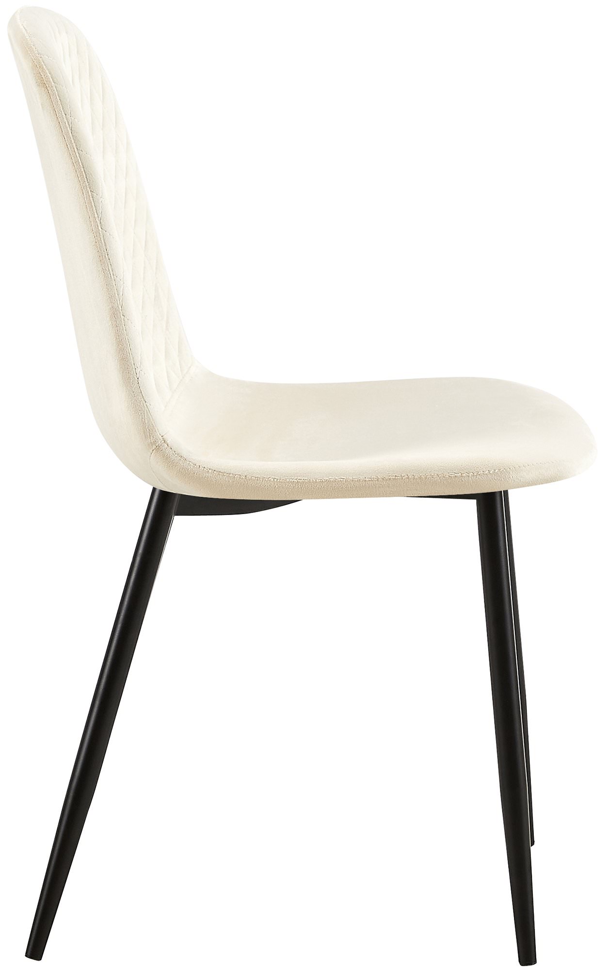 4er Set Stühle Giverny Samt, creme