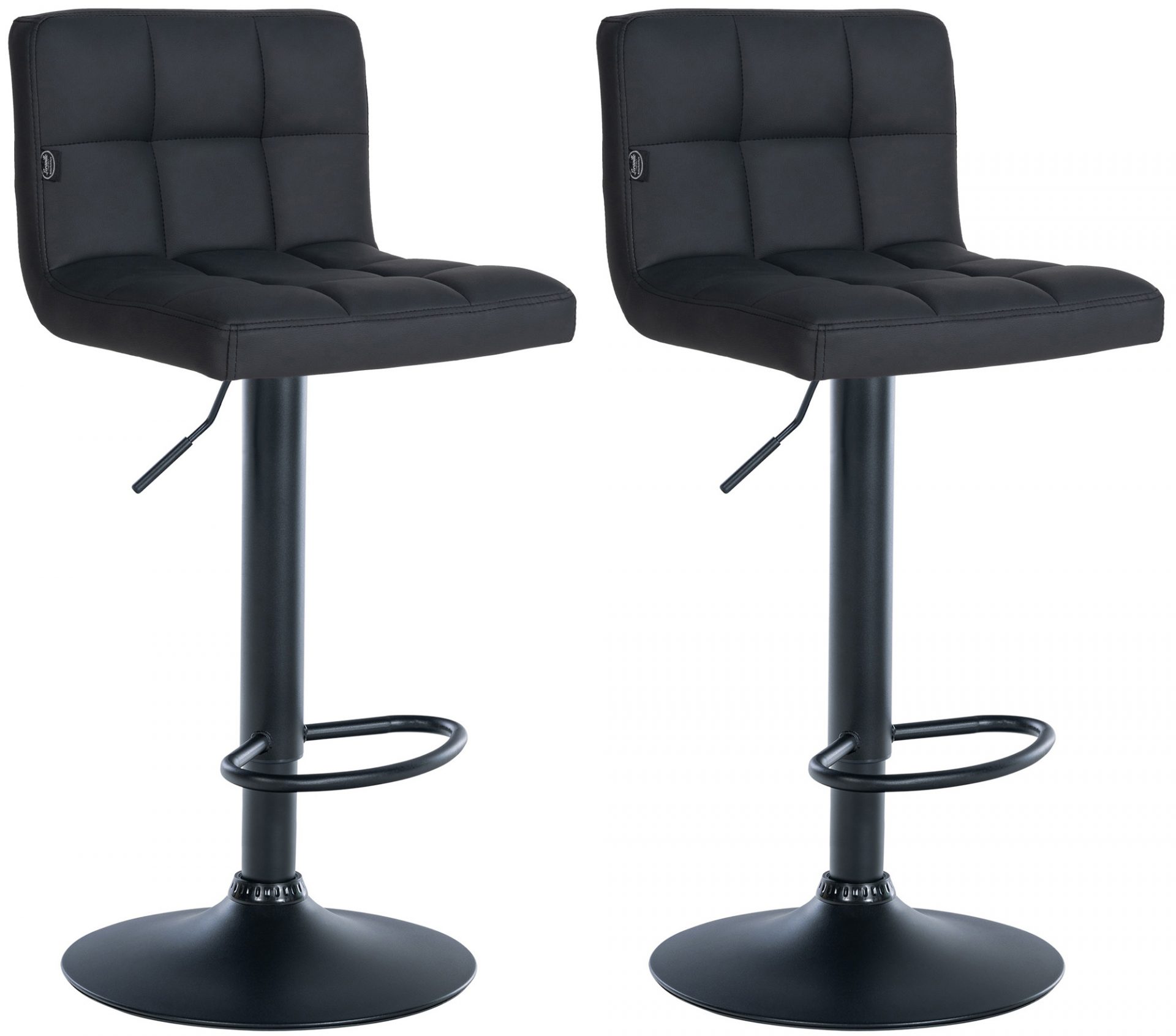 2er Set Barhocker Feni Kunstleder schwarz, schwarz