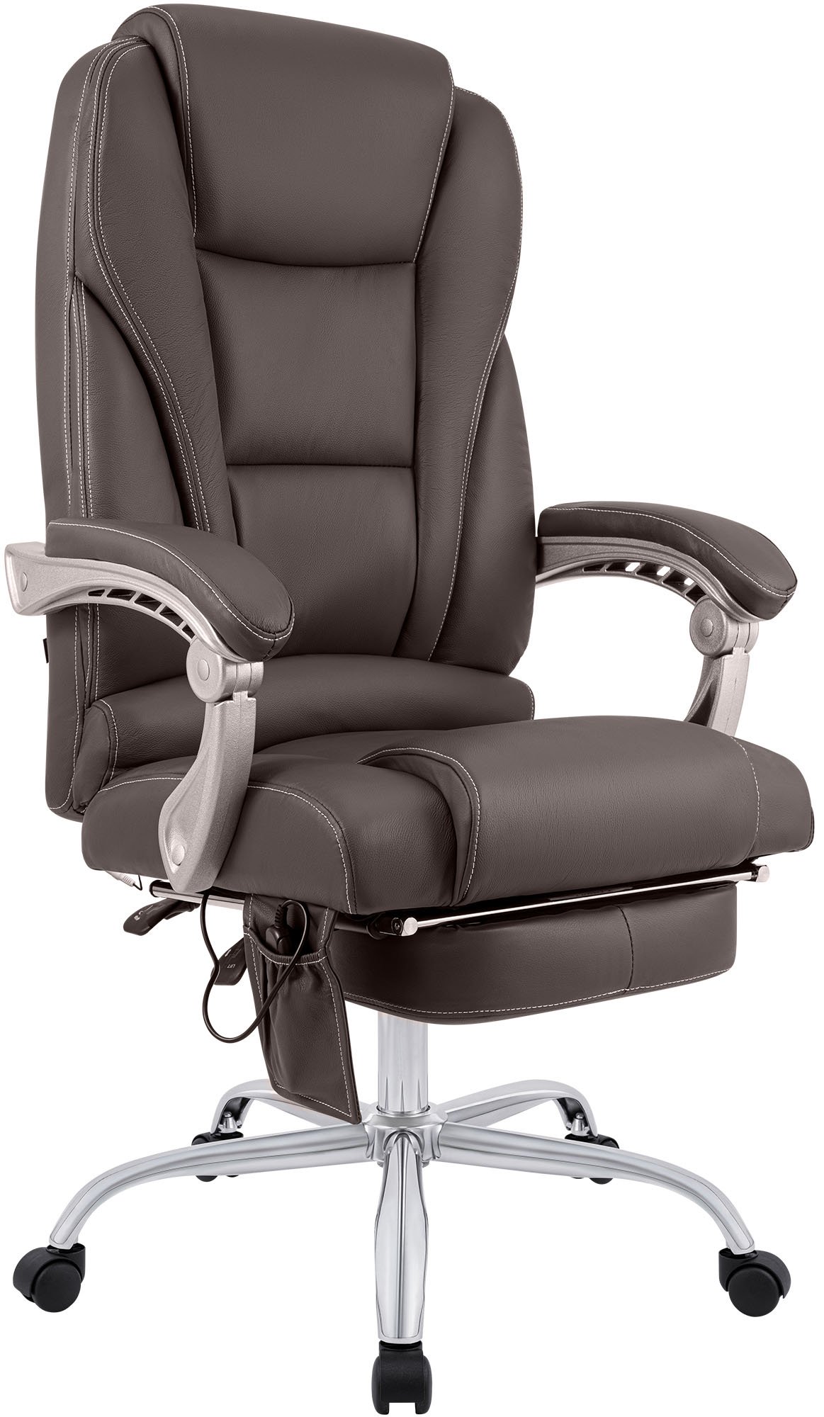 Bürostuhl Pacific Echtleder mit Massagefunktion, braun