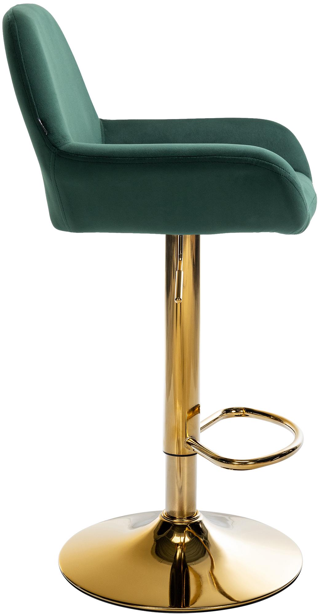 2er Set Barhocker Braga Gold Samt, dunkelgrün