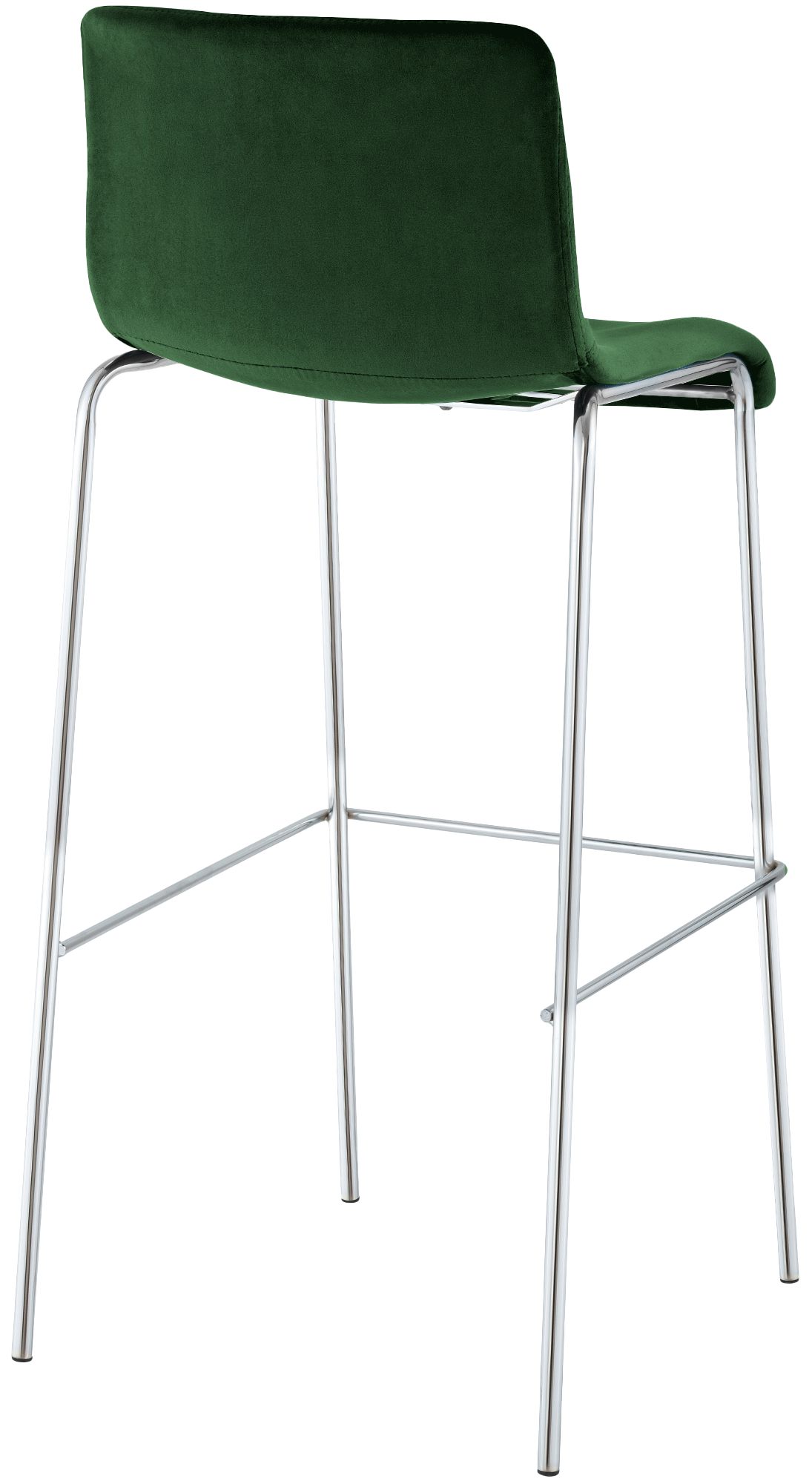 Barhocker Hoover Samt 4-Fuß Chrom, grün