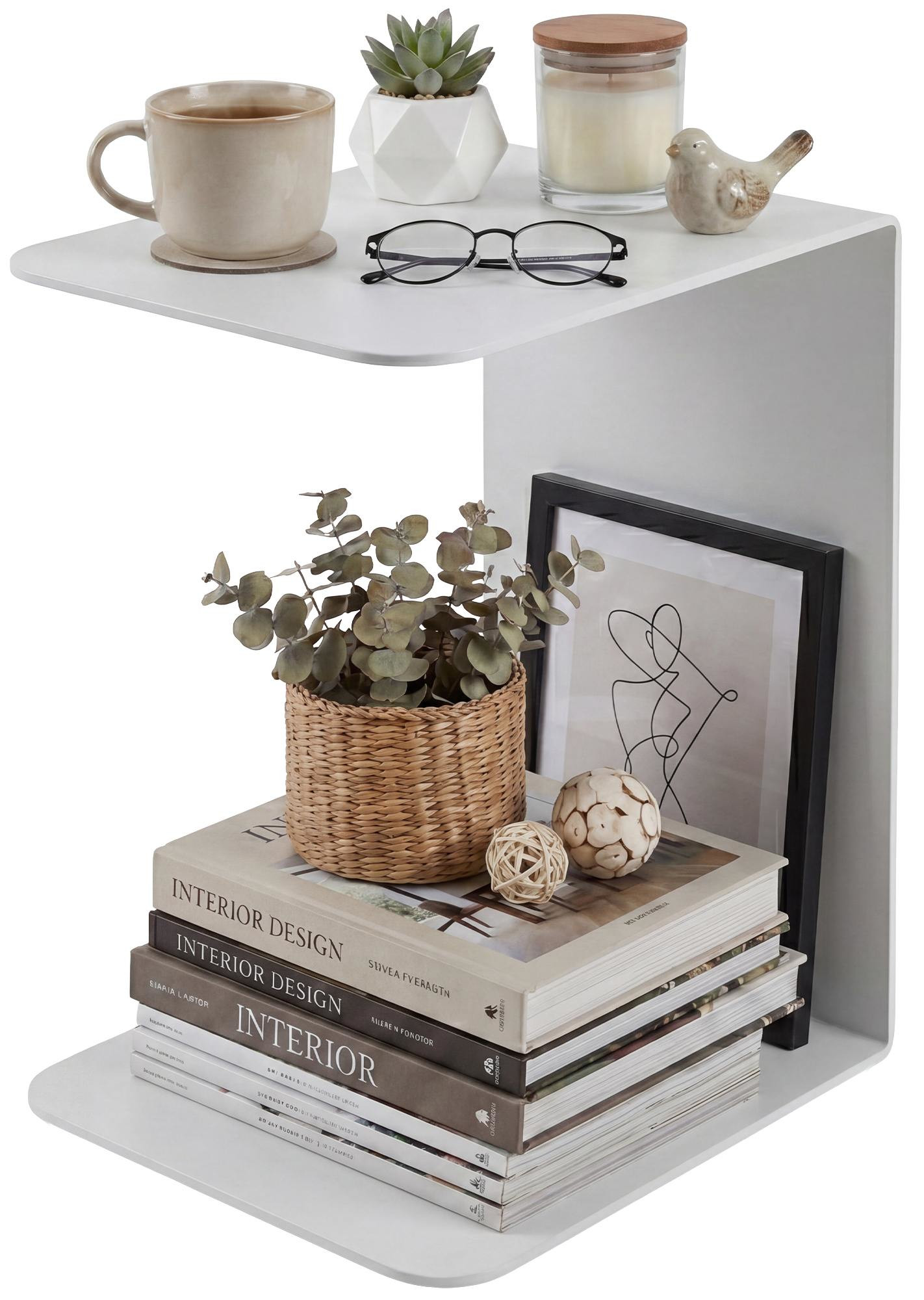 Beistelltisch Selby 48 cm, weiß