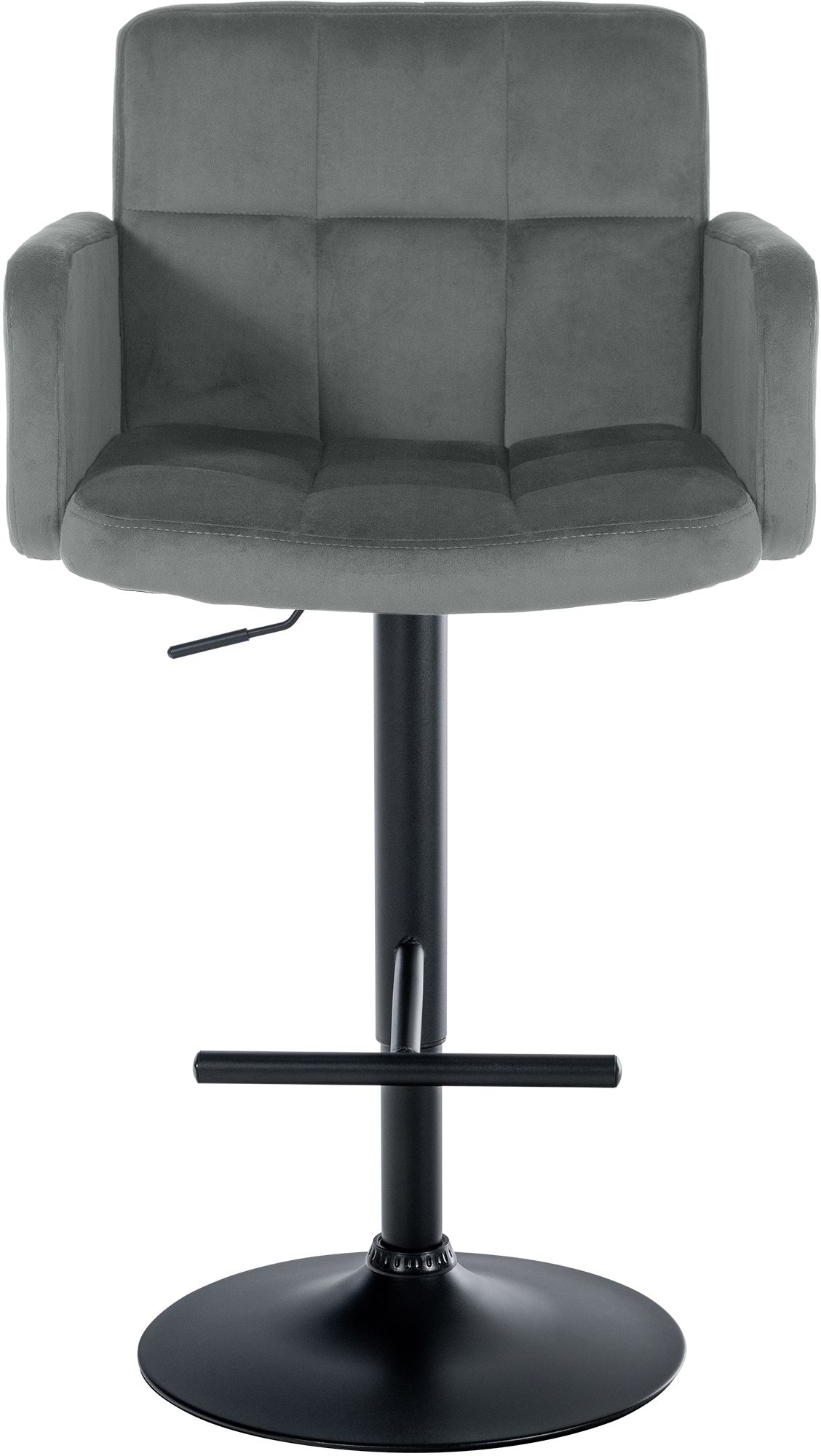 Barhocker Los Angeles Samt schwarz, grau