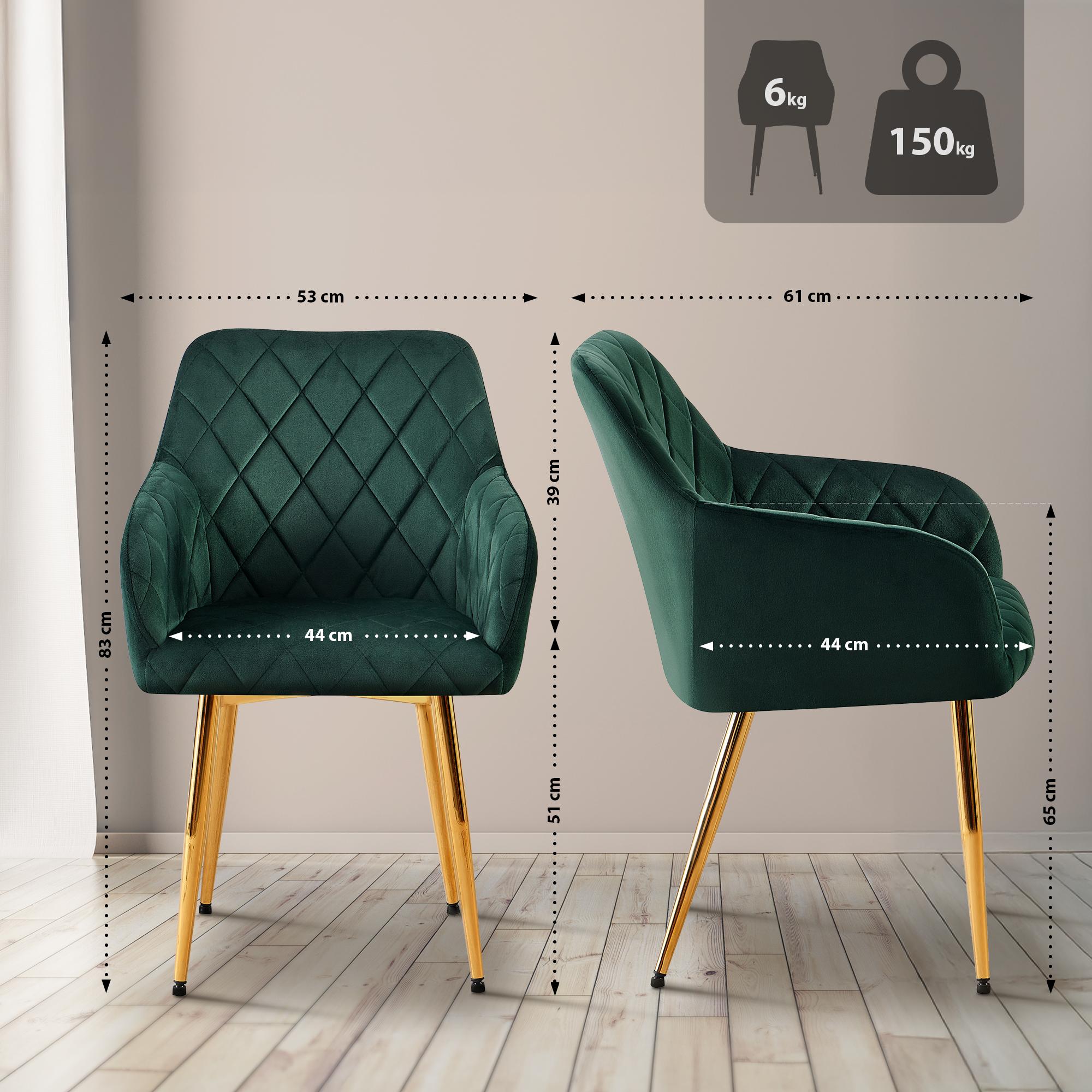 Esszimmerstuhl Monett Samt G, grün