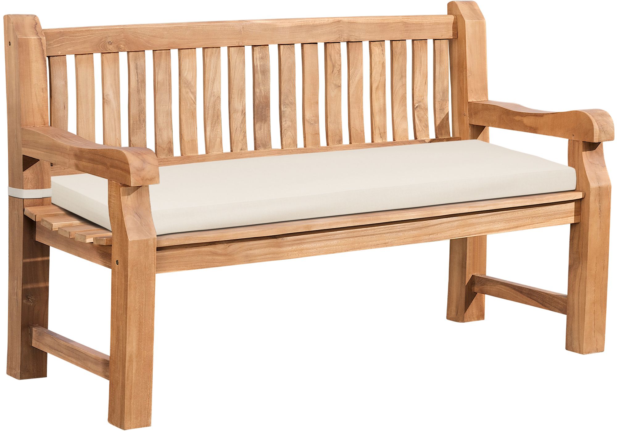 Teakbank Daxon mit Sitzkissen 150 cm, creme