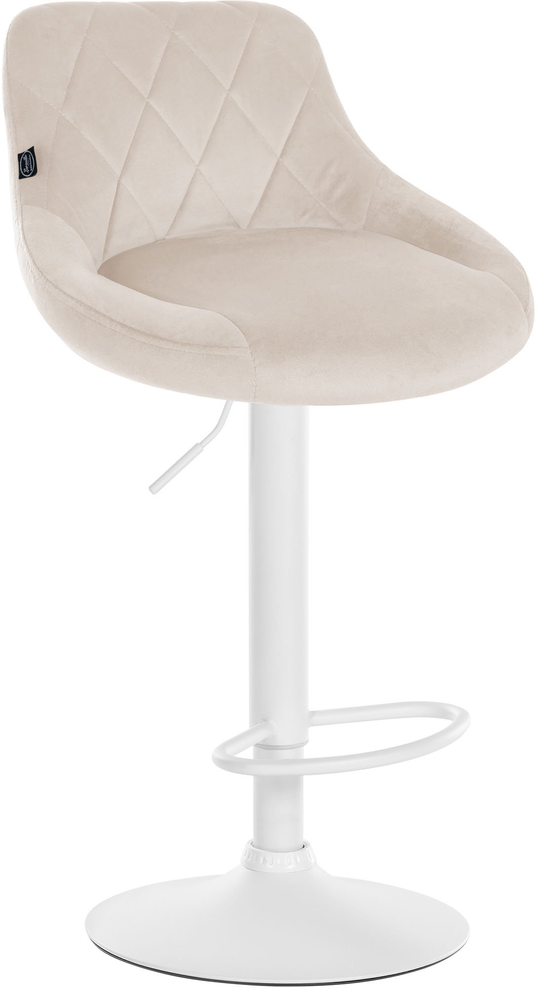 Barhocker Lazio Samt weiß, creme