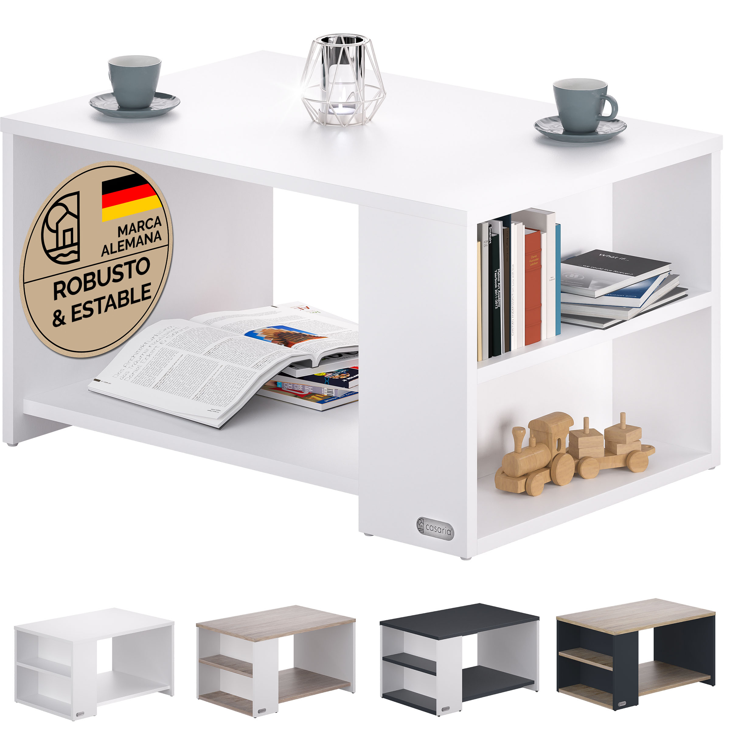Couchtisch Santa Cruz Weiß 90x60x50cm