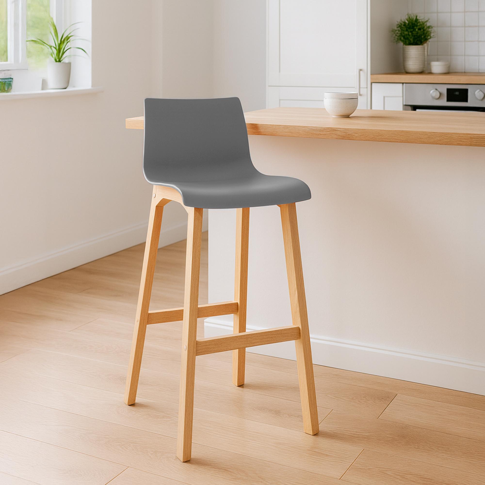 Barhocker Hoover Natura 4-Fuß Gestell, grau