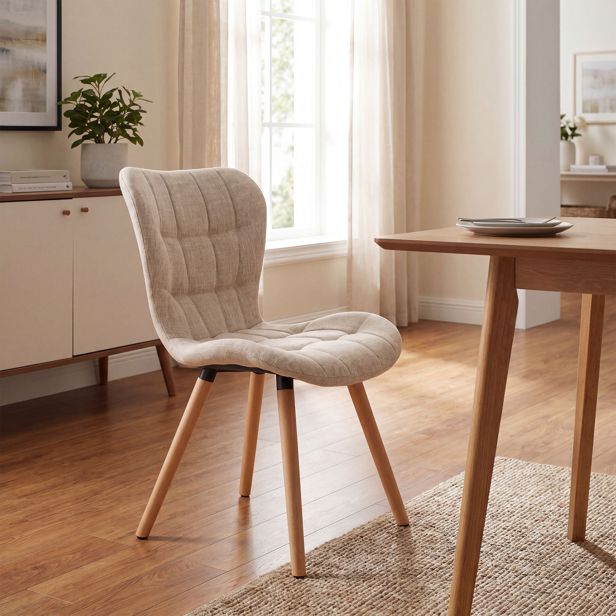 Stuhl Elda Stoff natura, creme
