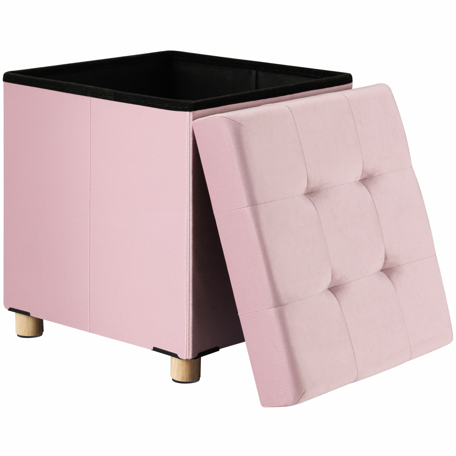 Sitzhocker Rosa Samt 42x38x38cm faltbar