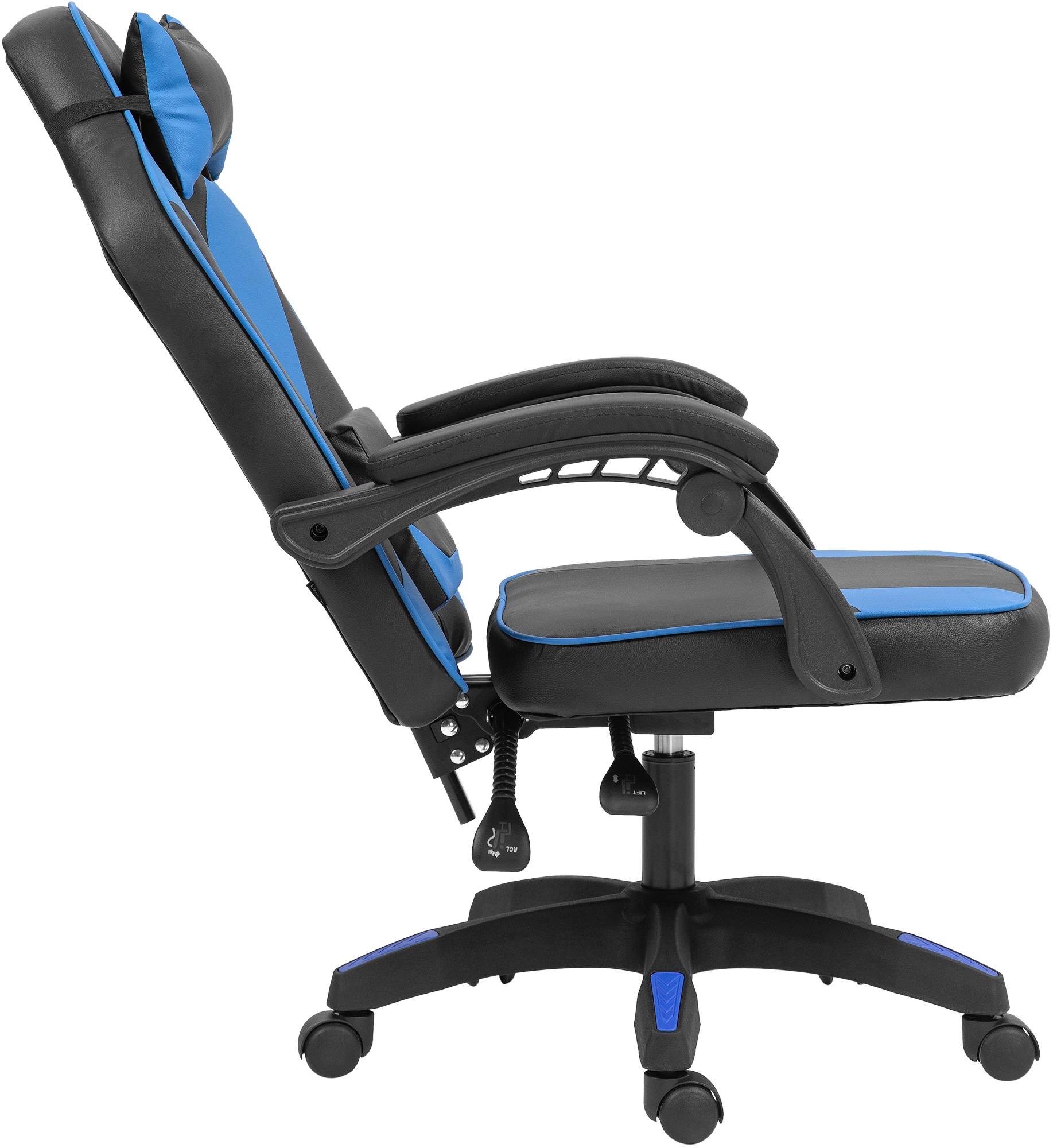 Bürostuhl Orkney Kunstleder, schwarz/blau