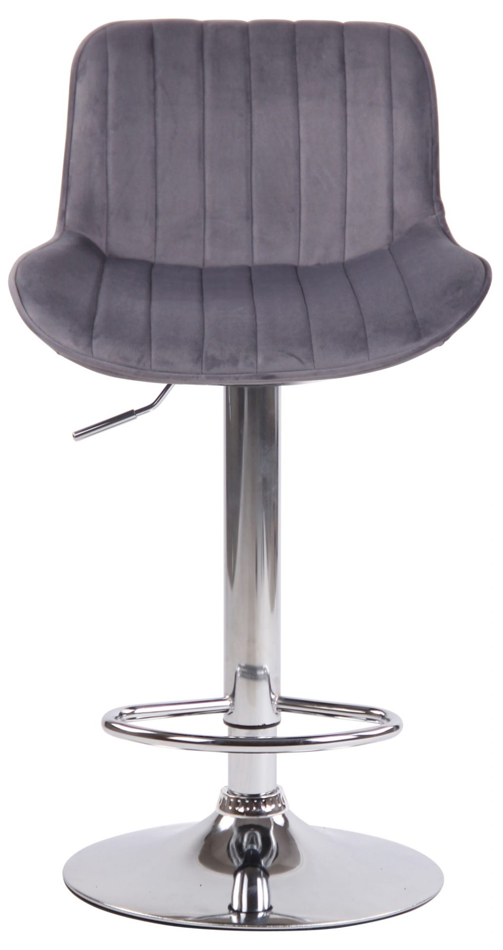 Barhocker Lentini Samt chrom, dunkelgrau