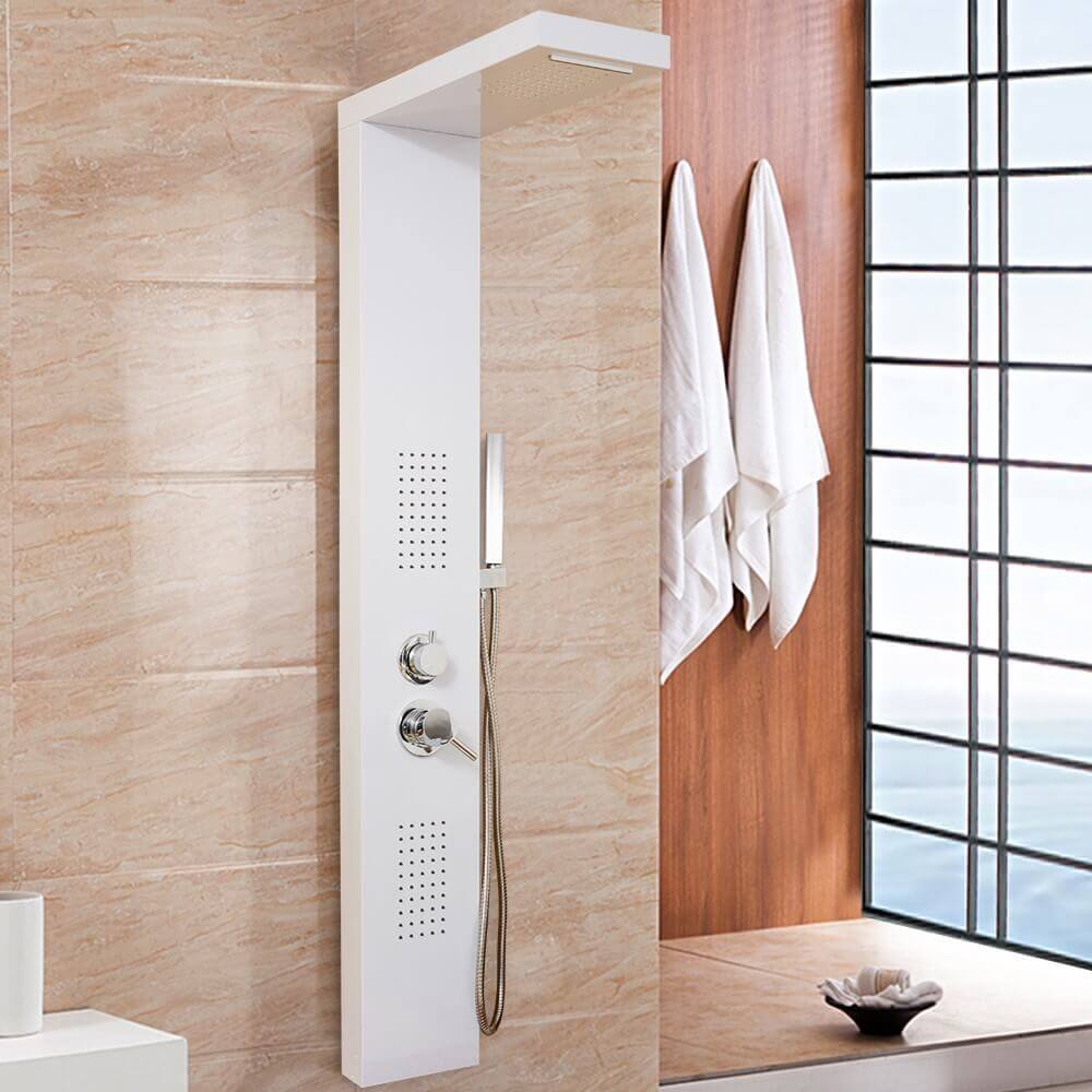 Duschpaneel mit Regendusche CASCATA – Weiß