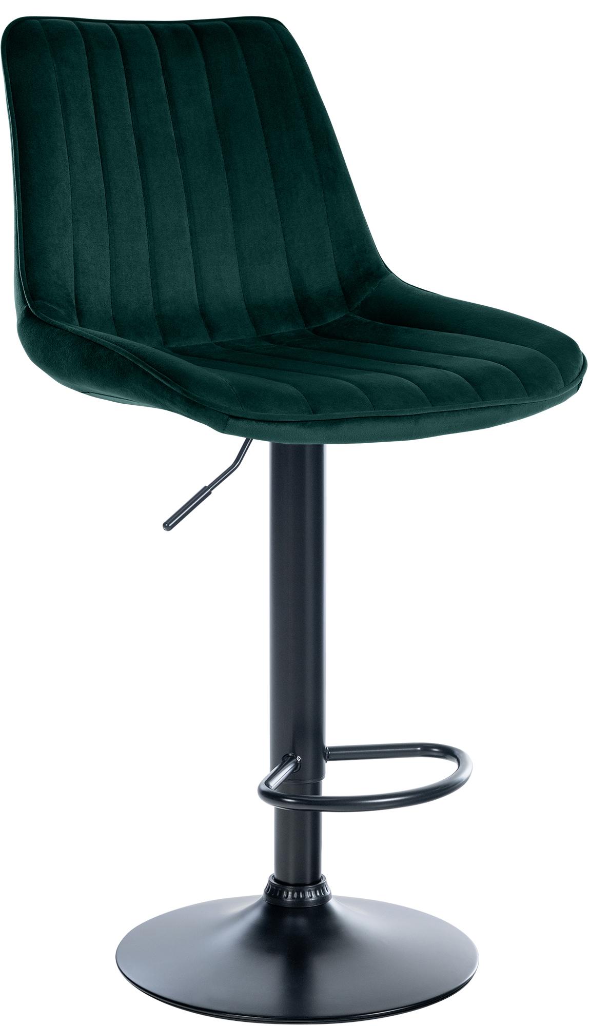 Barhocker Toni Samt schwarz, grün