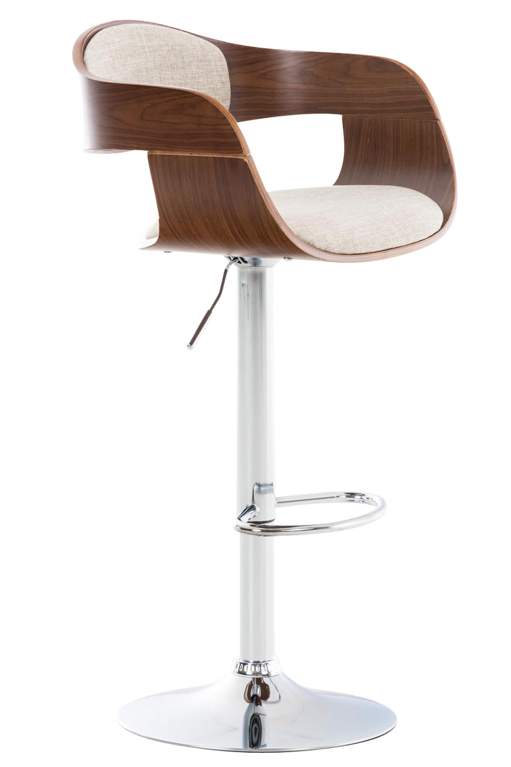 Barhocker Kingston C Stoff, walnuss/creme