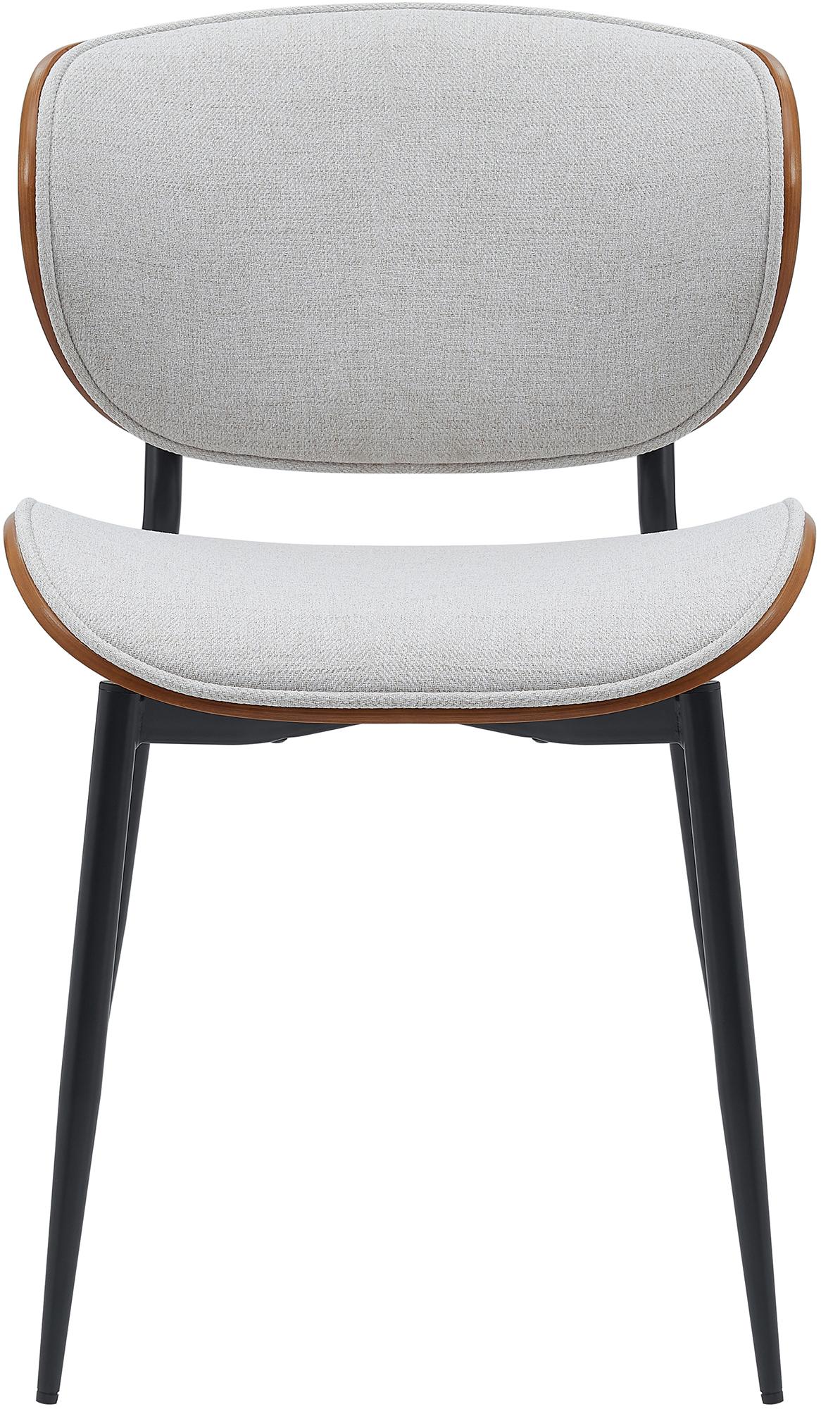 2er Set Esszimmerstuhl Enid Stoff, walnuss/creme