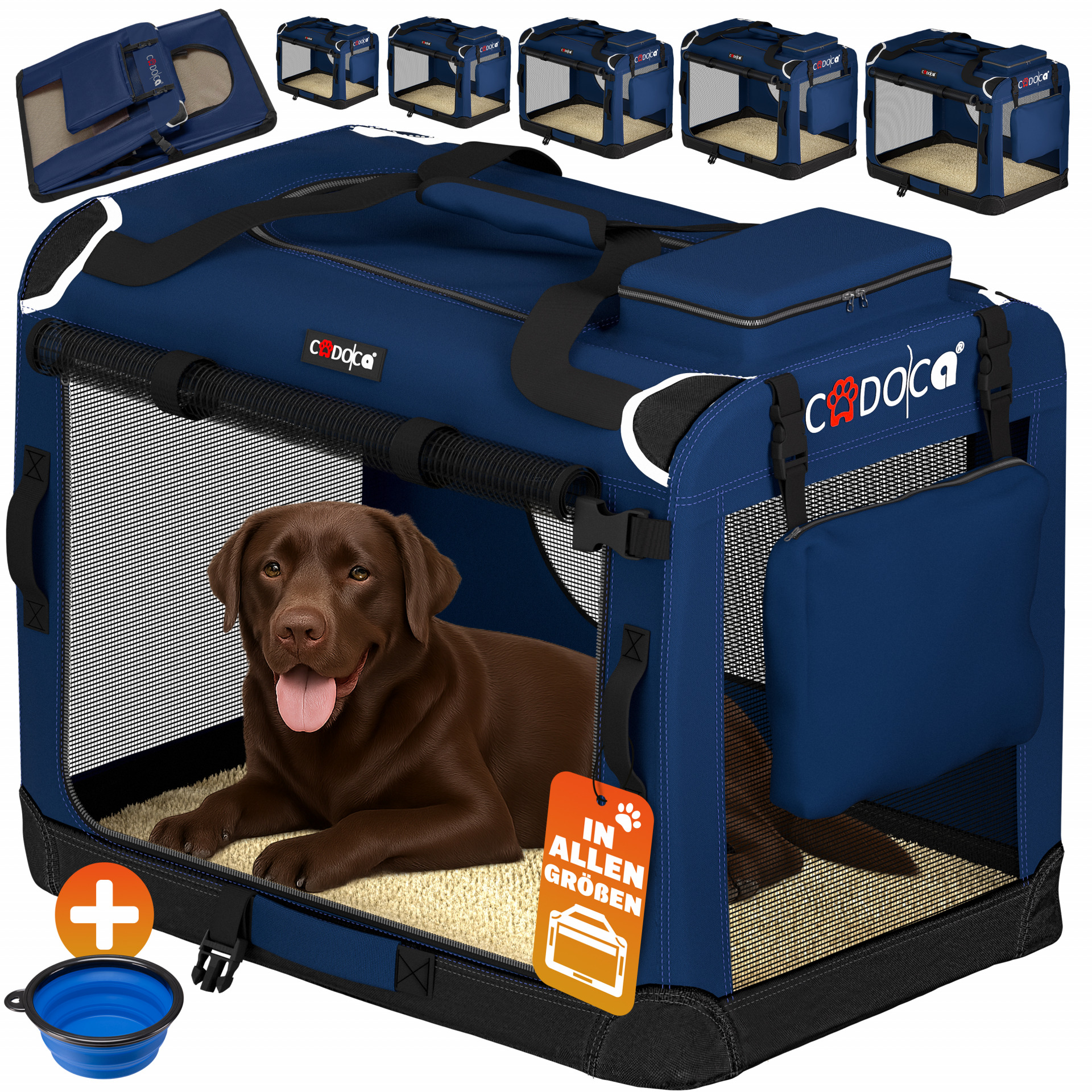 Hundebox faltbar XXL 90x60x66cm Blau