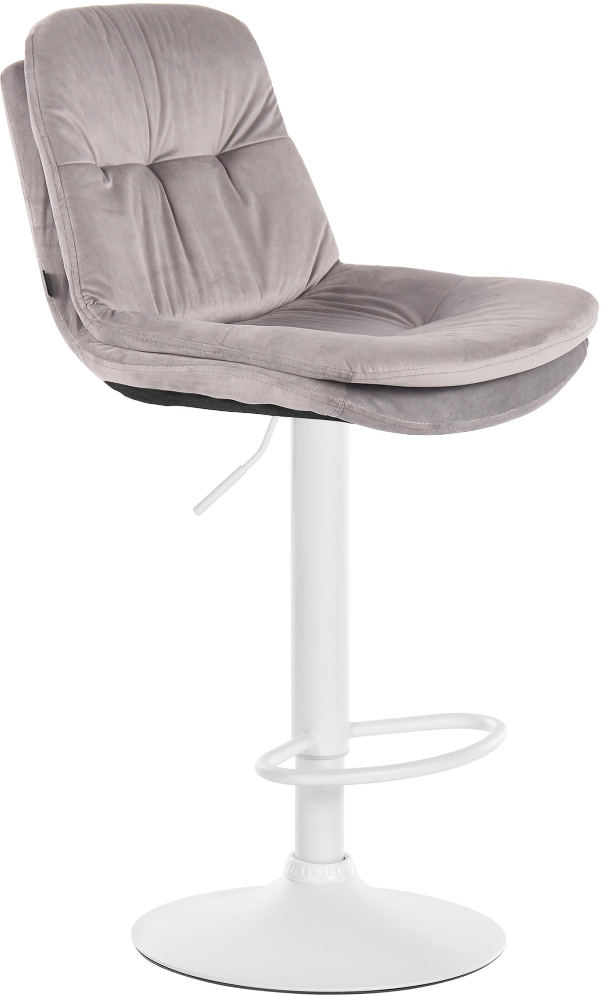 Barhocker Laurel Samt weiß, grau