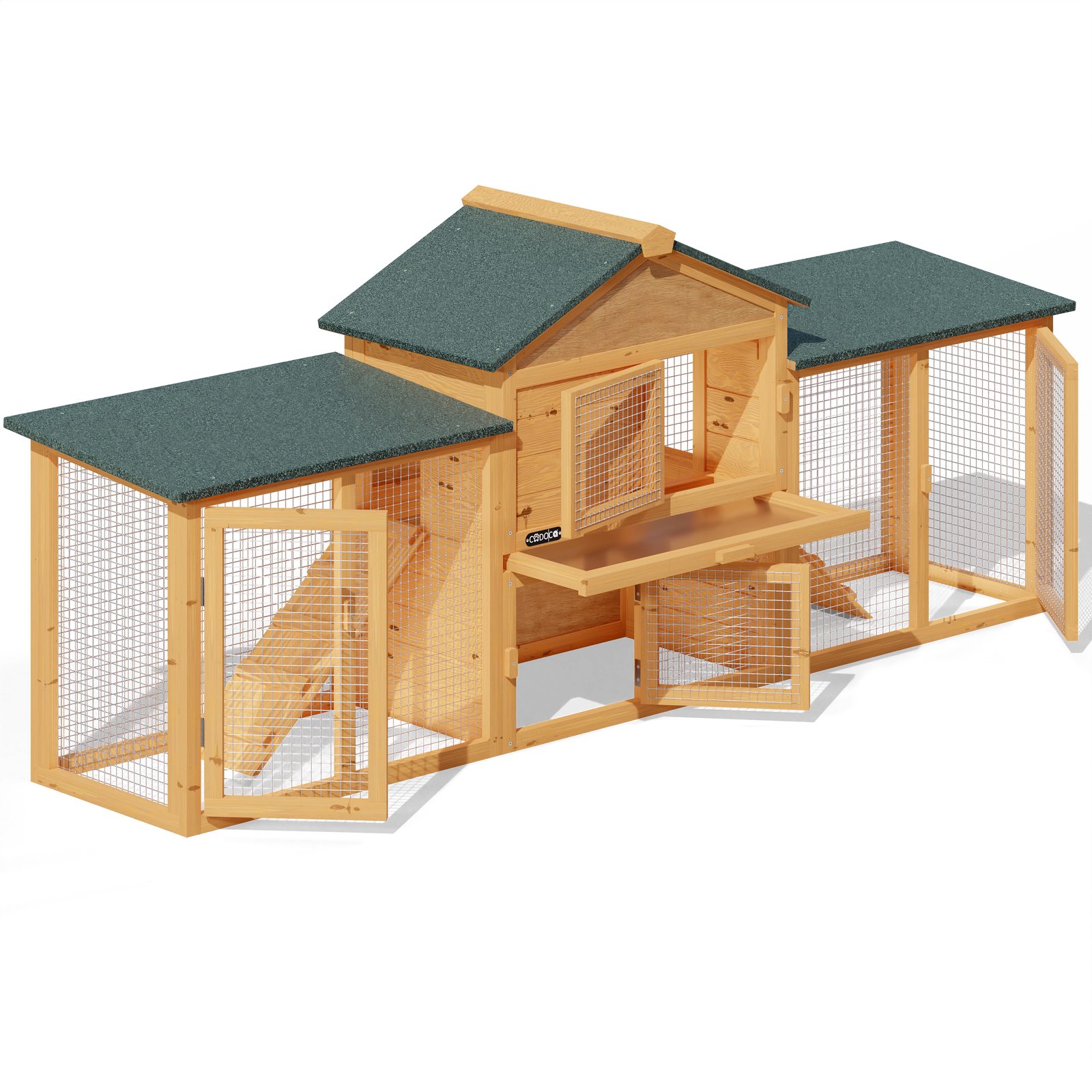 Hasenstall Kaninchenstall 2 Etagen 204x45x84cm
