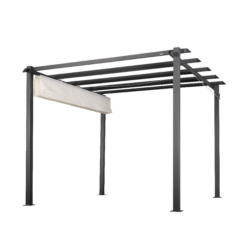 Pavillon mit Stoffdach SANTORA Creme - 300 x 300 cm