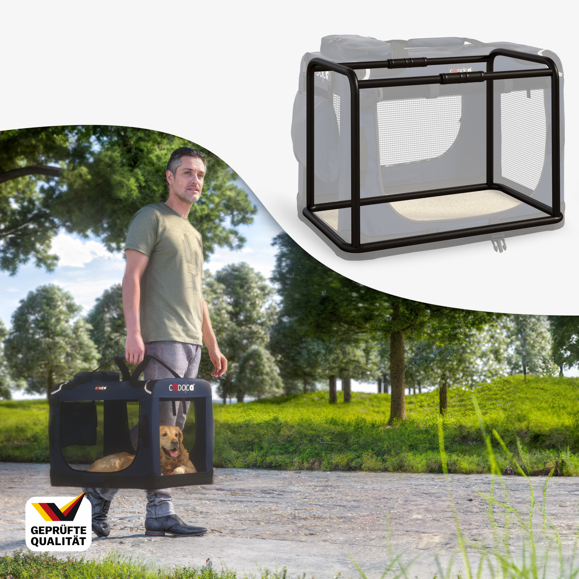 Hundebox faltbar L 70x52x50cm Blau