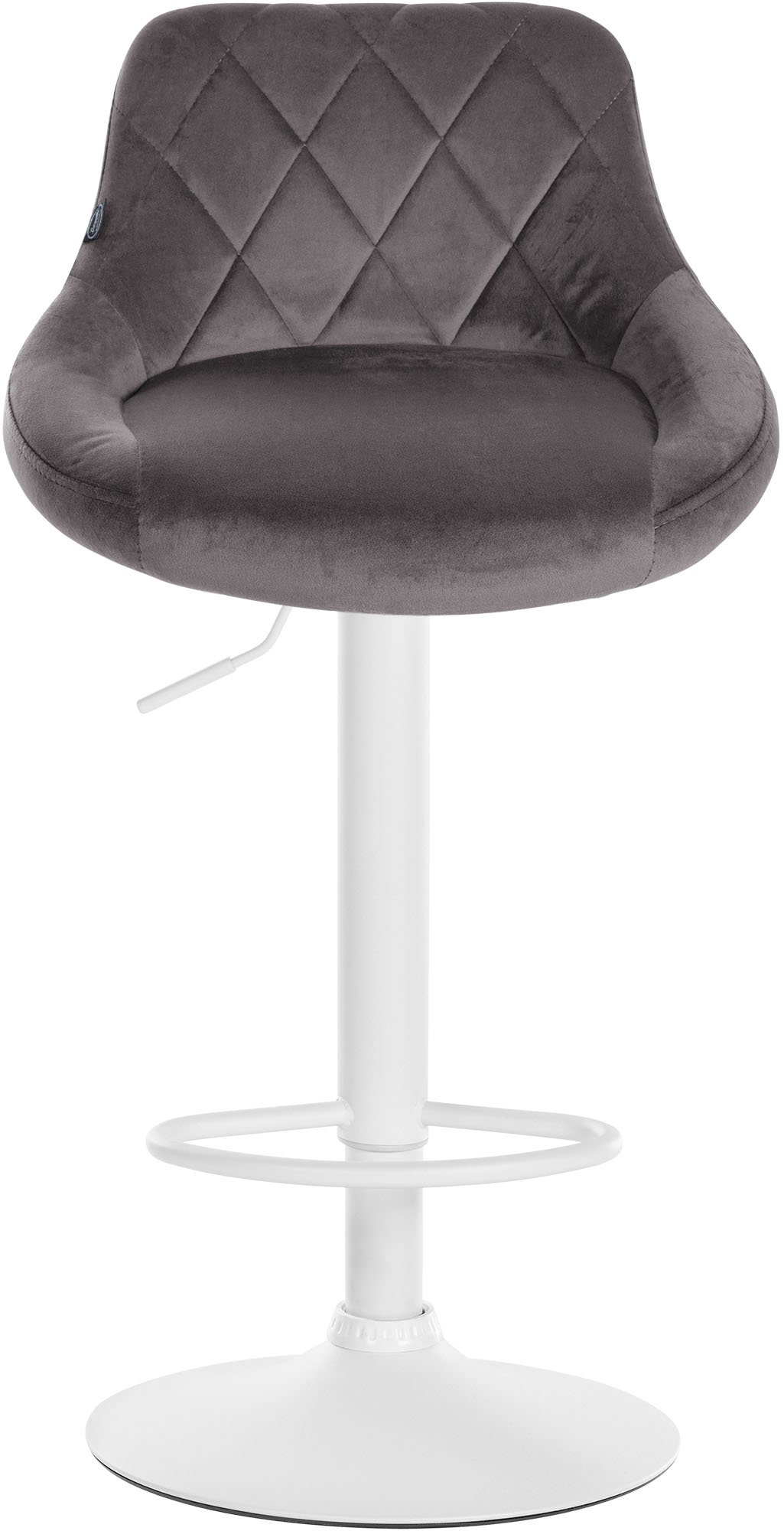 2er Set Barhocker Lazio Samt weiß, grau