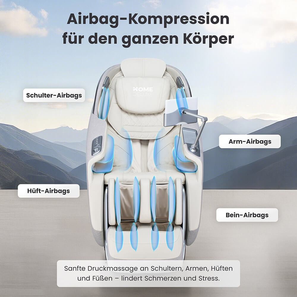 Massagesessel ALVINA mit Premium Webstoffpolsterung - Grau