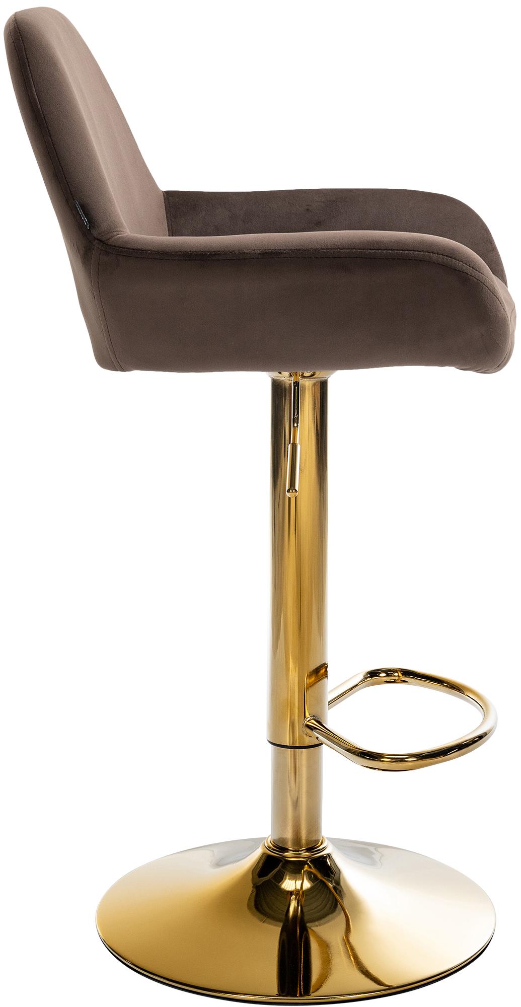 2er Set Barhocker Braga Gold Samt, braun