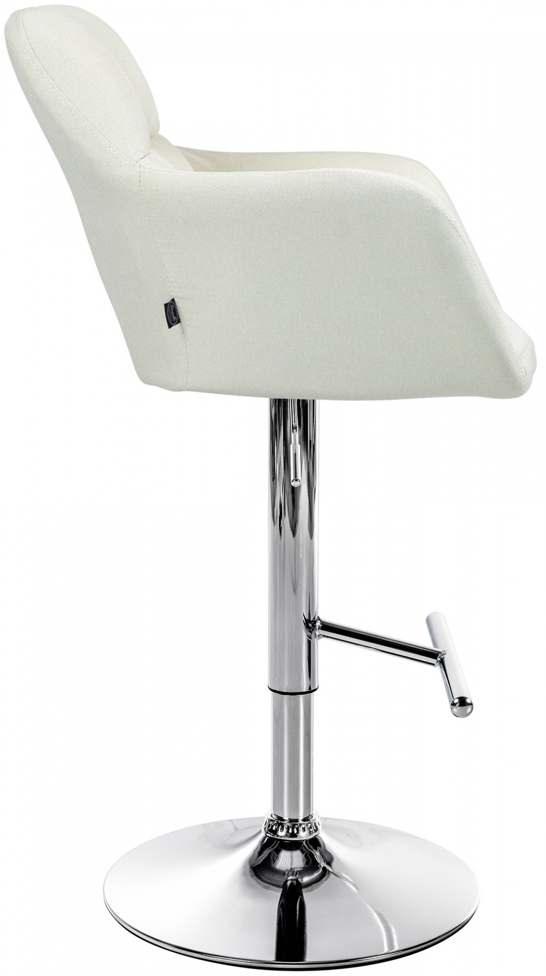 Barhocker Natoma Stoff chrom, creme