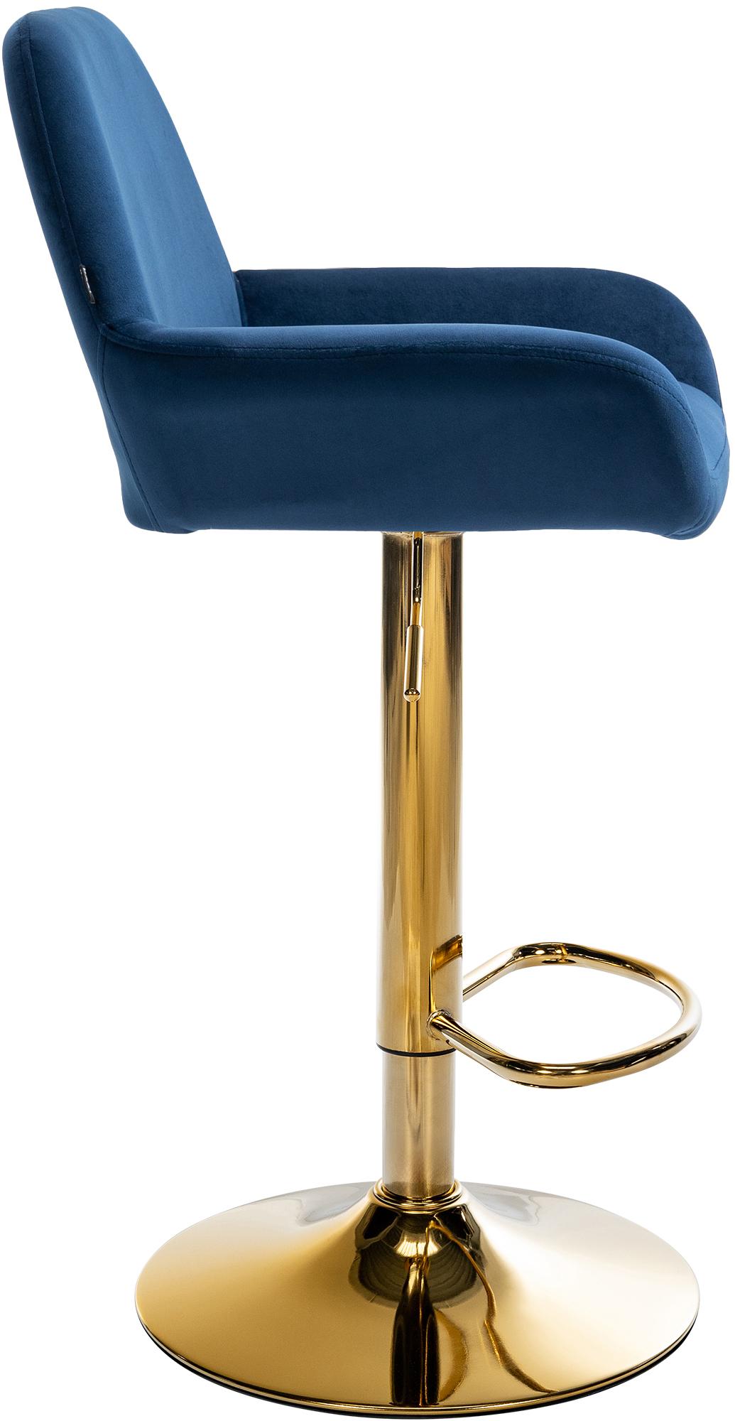 Barhocker Braga Gold Samt, blau