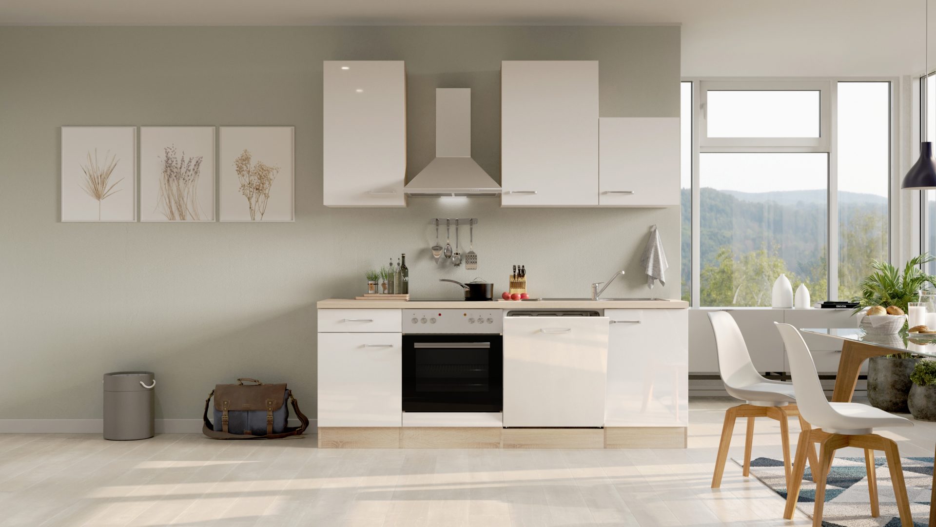 Küchenzeile Valero 220 cm mit E-Geräten